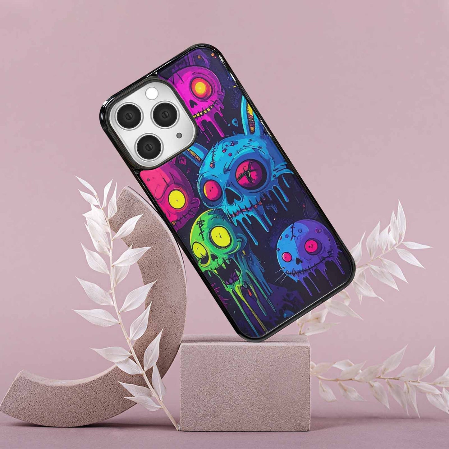 iPhone 15 Pro Max Case — Mixed Toxic Glow Creature Pattern Hundreds, Customized Protective Case