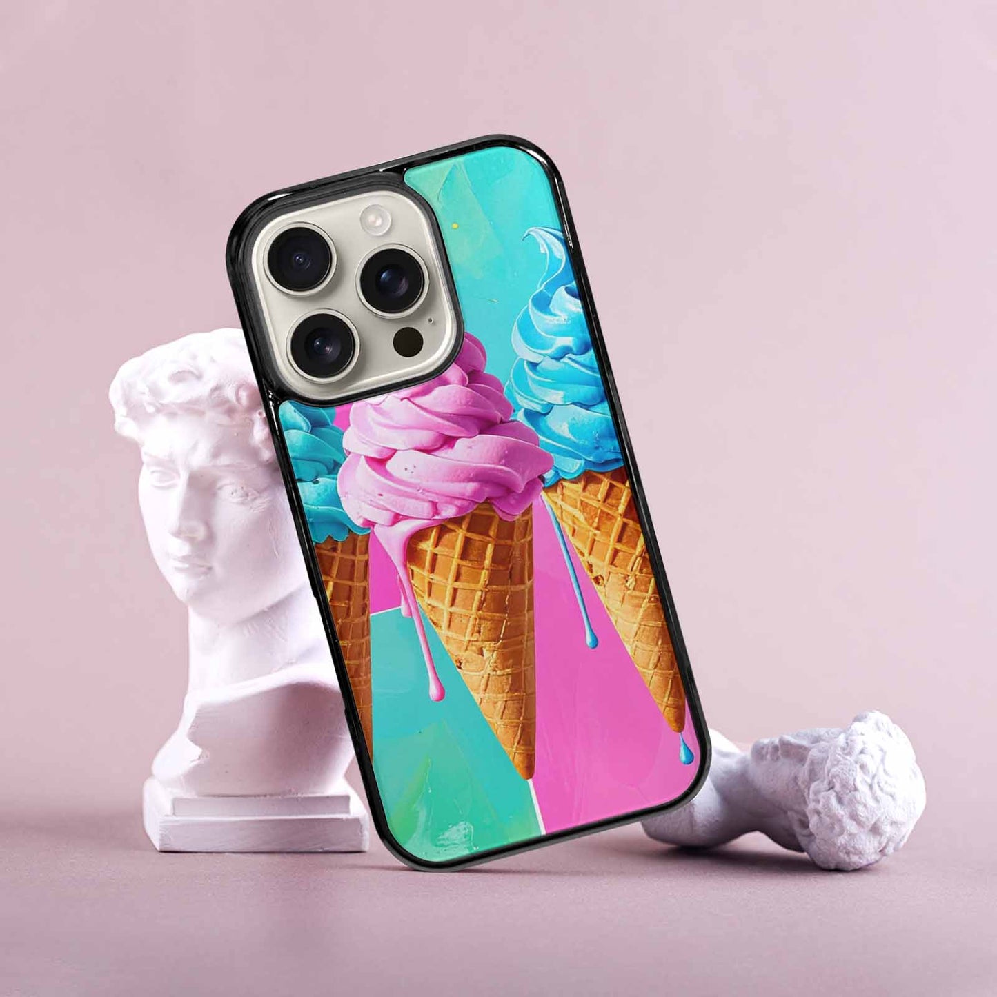 iPhone 16 Pro Case — Collage Of Overlapping Waffle Cones Icecream, Custom Art Phone Cover