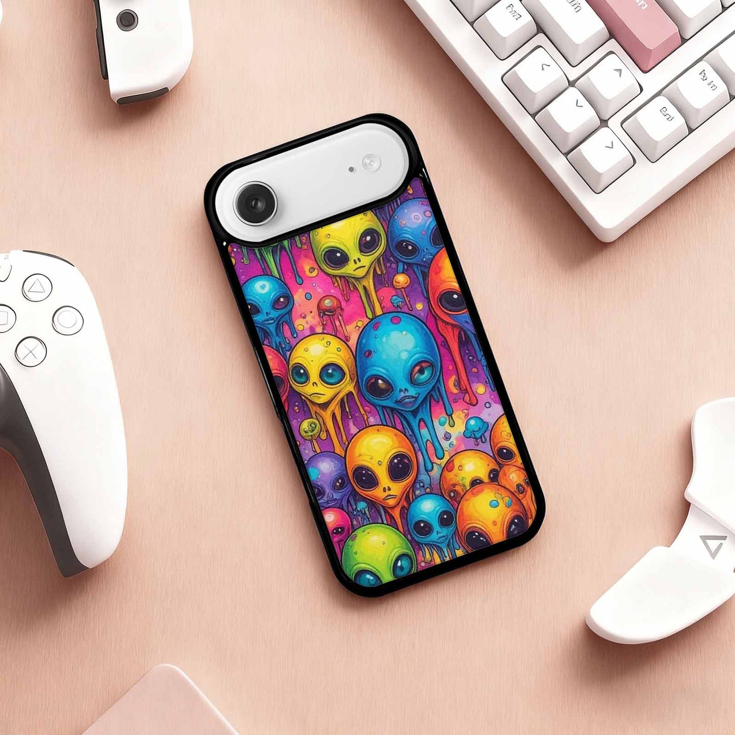 iPhone 17 Air Case — Melting Aliens Pattern Hundreds Of Alien, Unique Phone Case Design