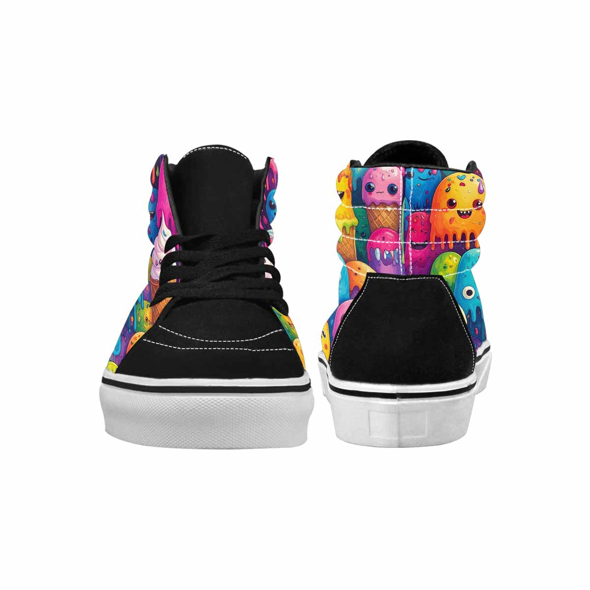 MEN'S Melting Ice Cream Monster High Top Canvas Vivid Sneakers