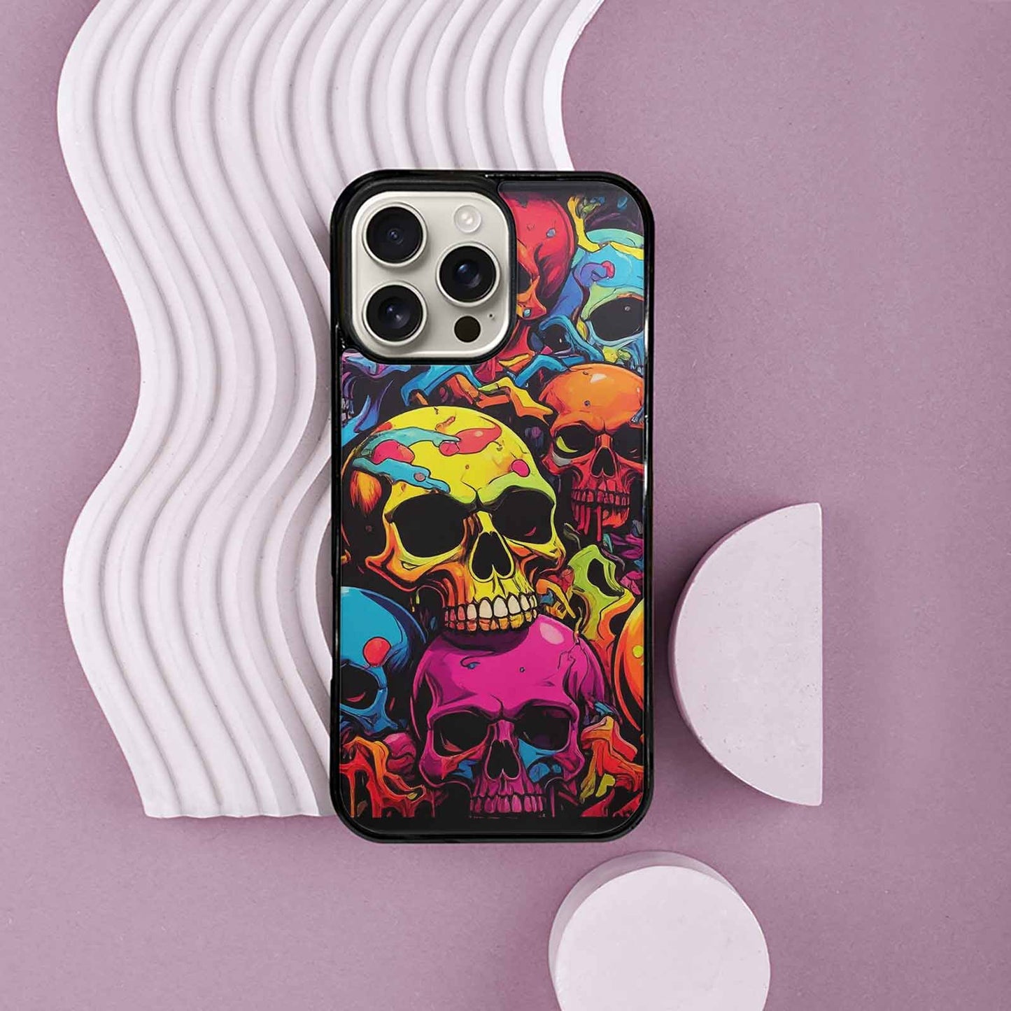 iPhone 16 Pro Max Case — 1000s Of Skulls Digital Camo Drip, Personalized Phone Case