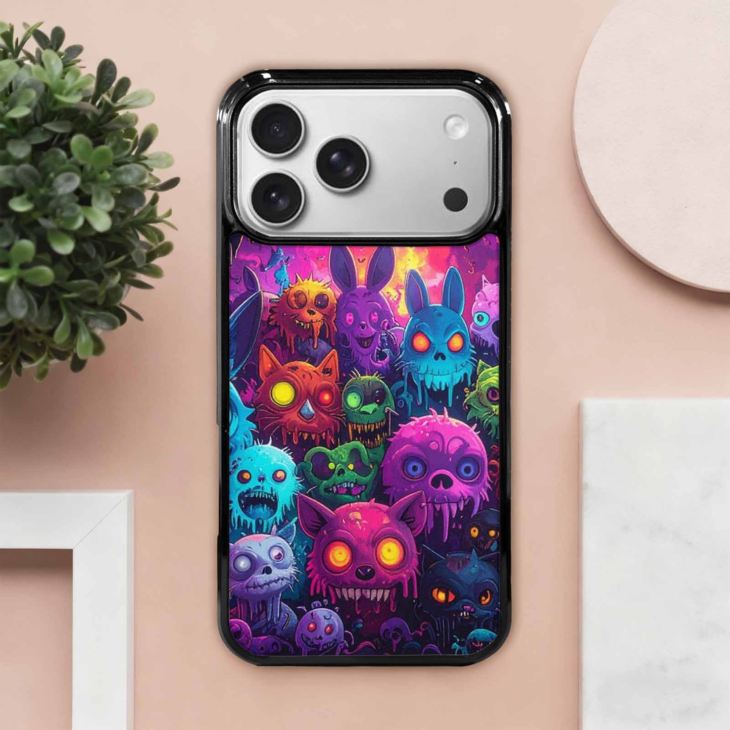 iPhone 17 Pro Max Case — Mixed Toxic Glow Creature Cartoon Cute, Original Design Phone Case