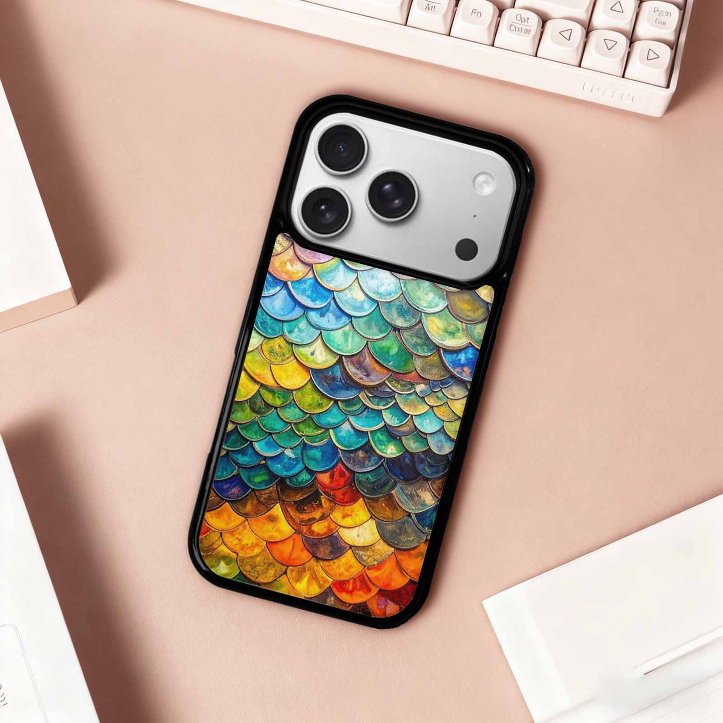 iPhone 17 Pro Case — Reptile Scale Full Color Vibrant Original, Custom Print Case Cover