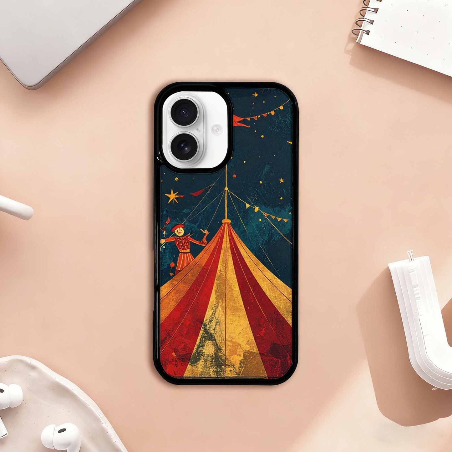 iPhone 17 Case — Vintage Circus Art Pattern Retro Vintage, Custom Printed Phone Case