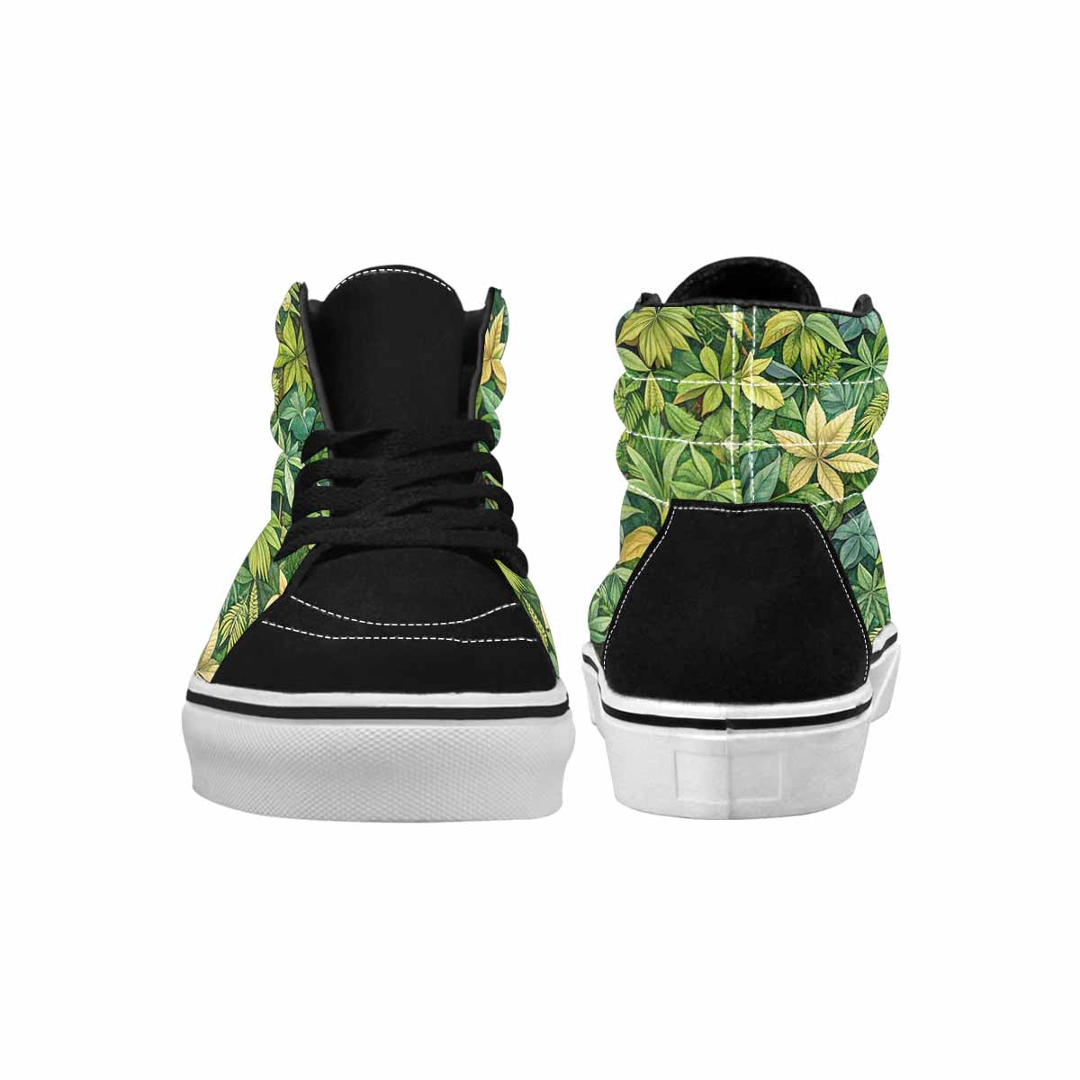 WOMEN'S Seven-Point Palmate Leaf High Top Canvas Vibrant Chaos Custom Sneakers