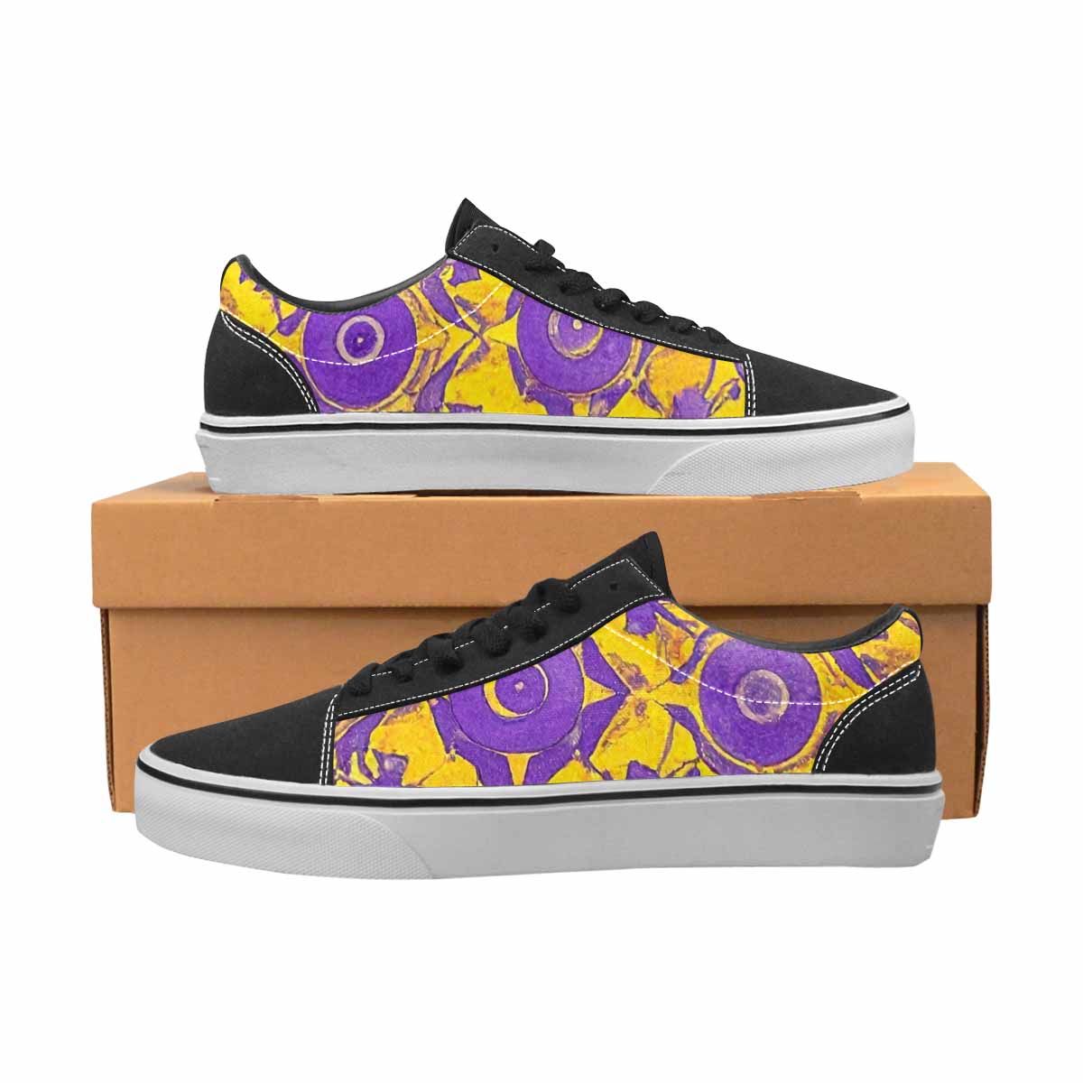MEN'S Intersex Flag Color Canvas Lace-Up Neon Fantasy Custom Shoes