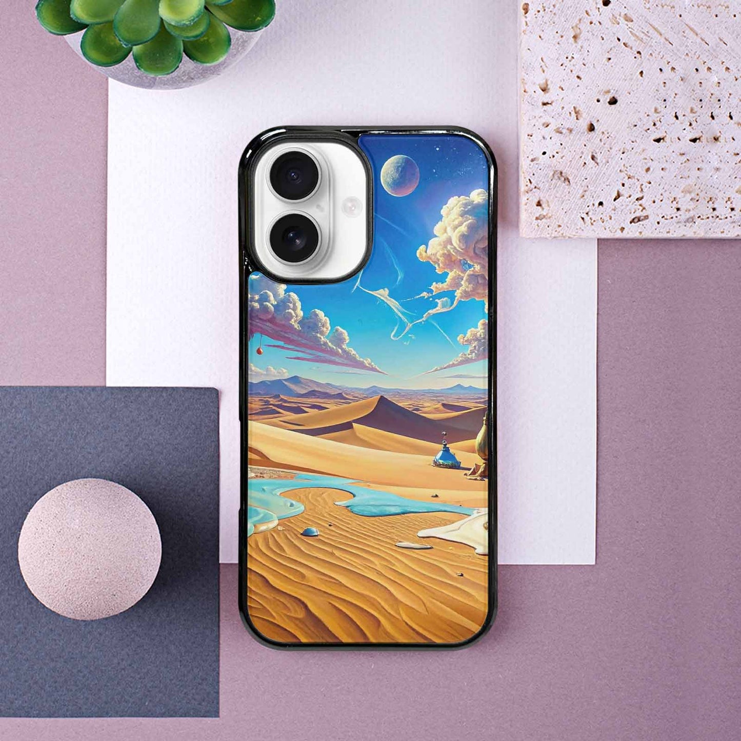 iPhone 16 Case — Surrealist Desert Dreamscape Custom, Custom Made Phone Cover