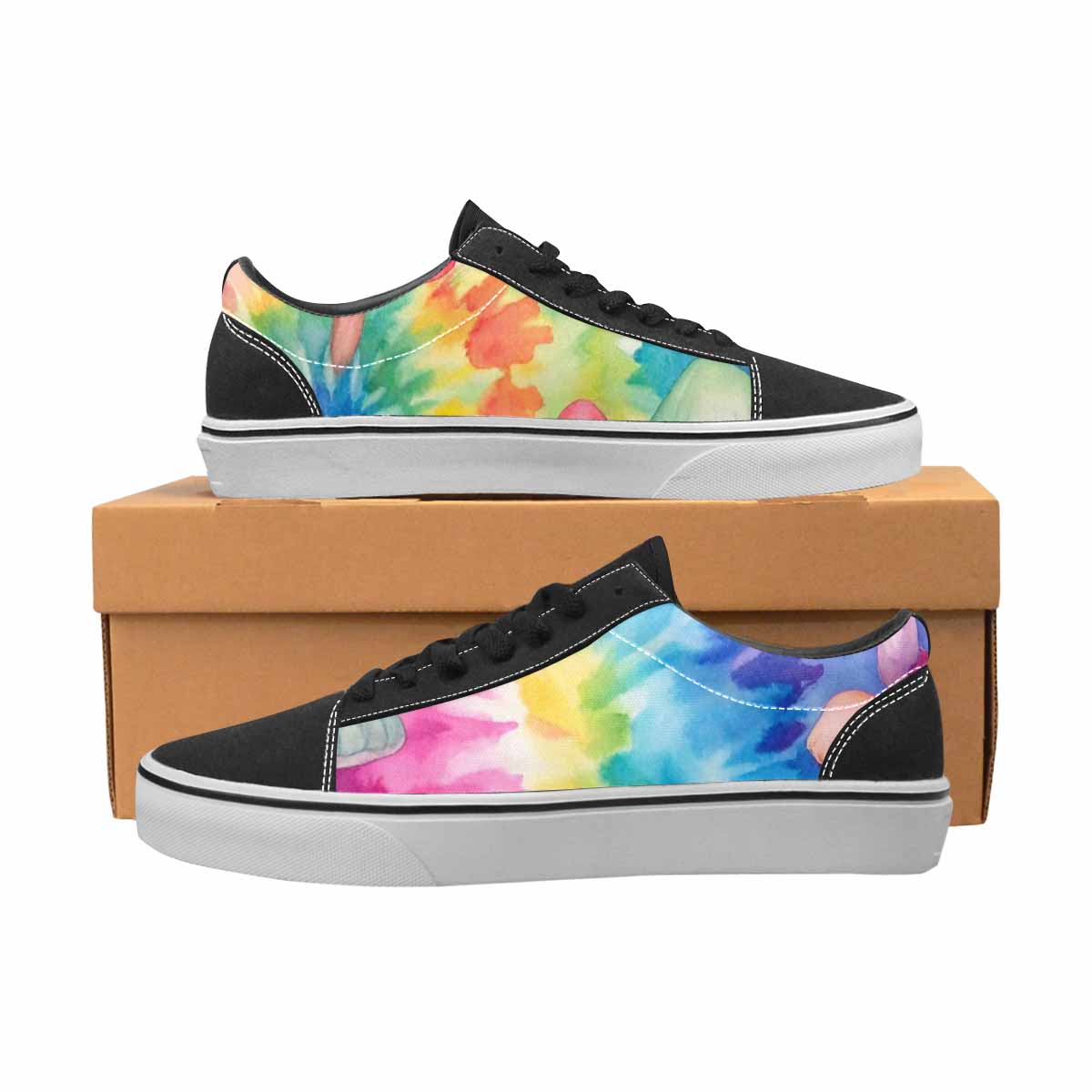WOMEN'S Mushrooms Tie Dye Lace-Up Canvas Cottagecore Sneakers