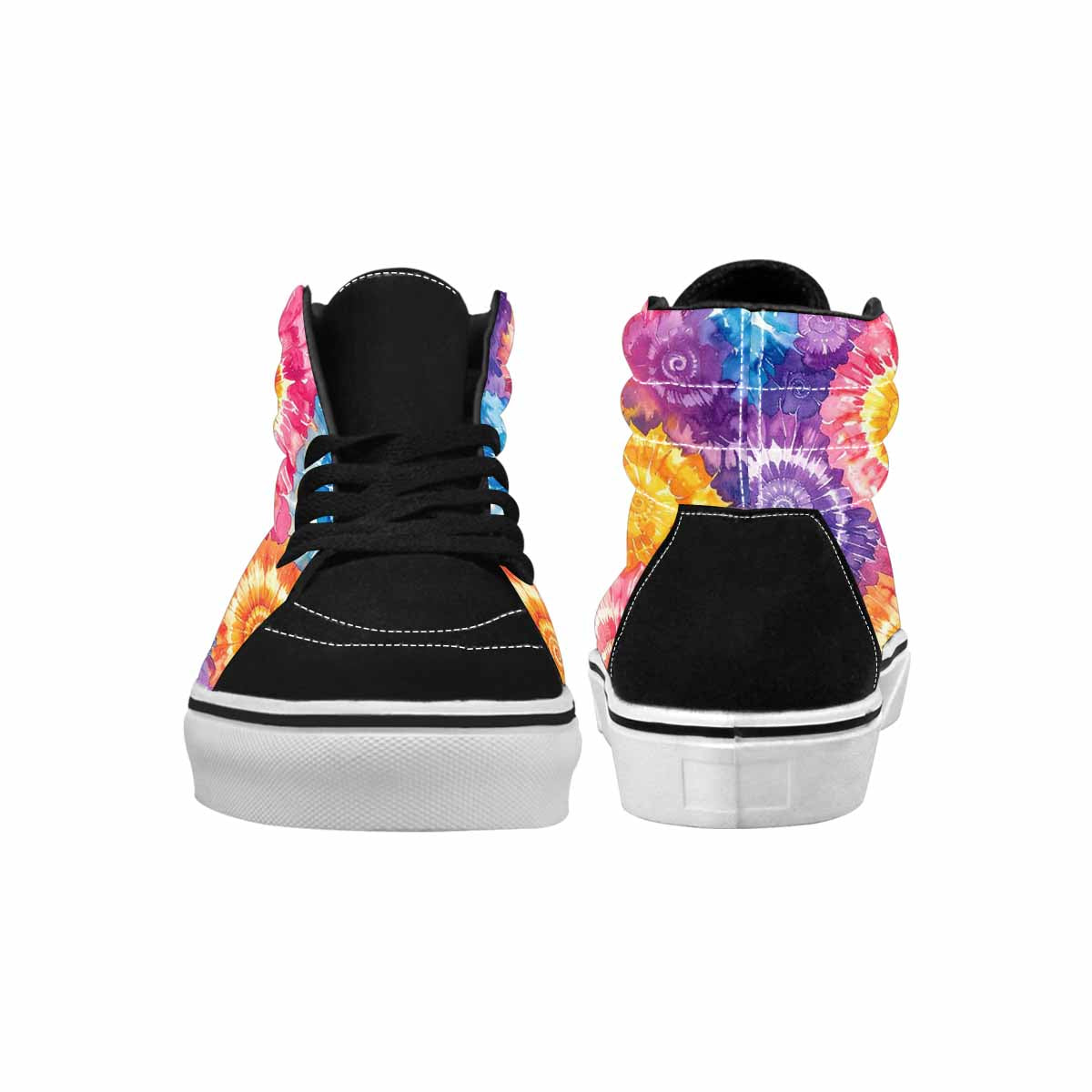 WOMEN'S Tie Dye Swirl High Top Canvas Vibrant Chaos Sneakers
