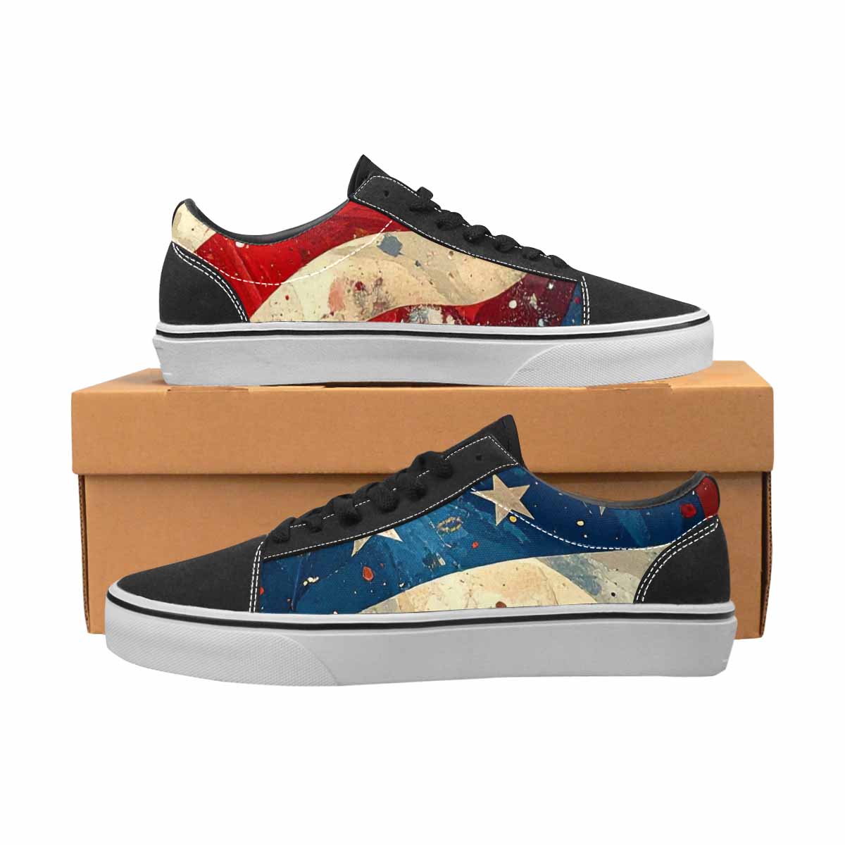 MEN'S American Flag Stars Canvas Lace-Up Dark Academia Sneakers