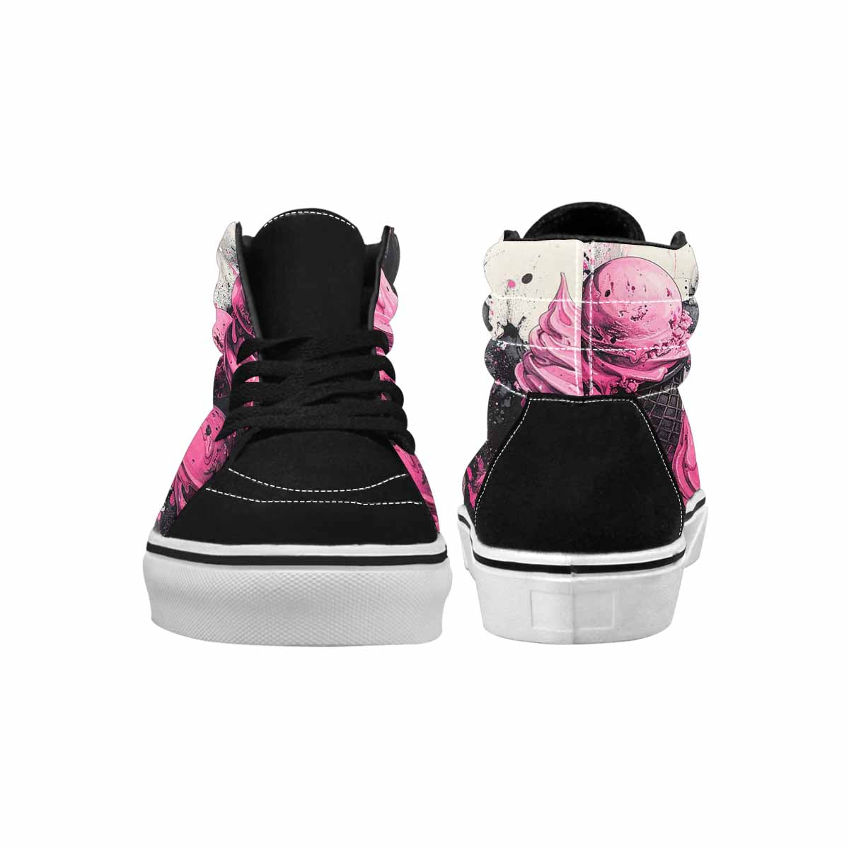 MEN'S Ice Cream Motif High Top Canvas Neon Fantasy Custom Shoes