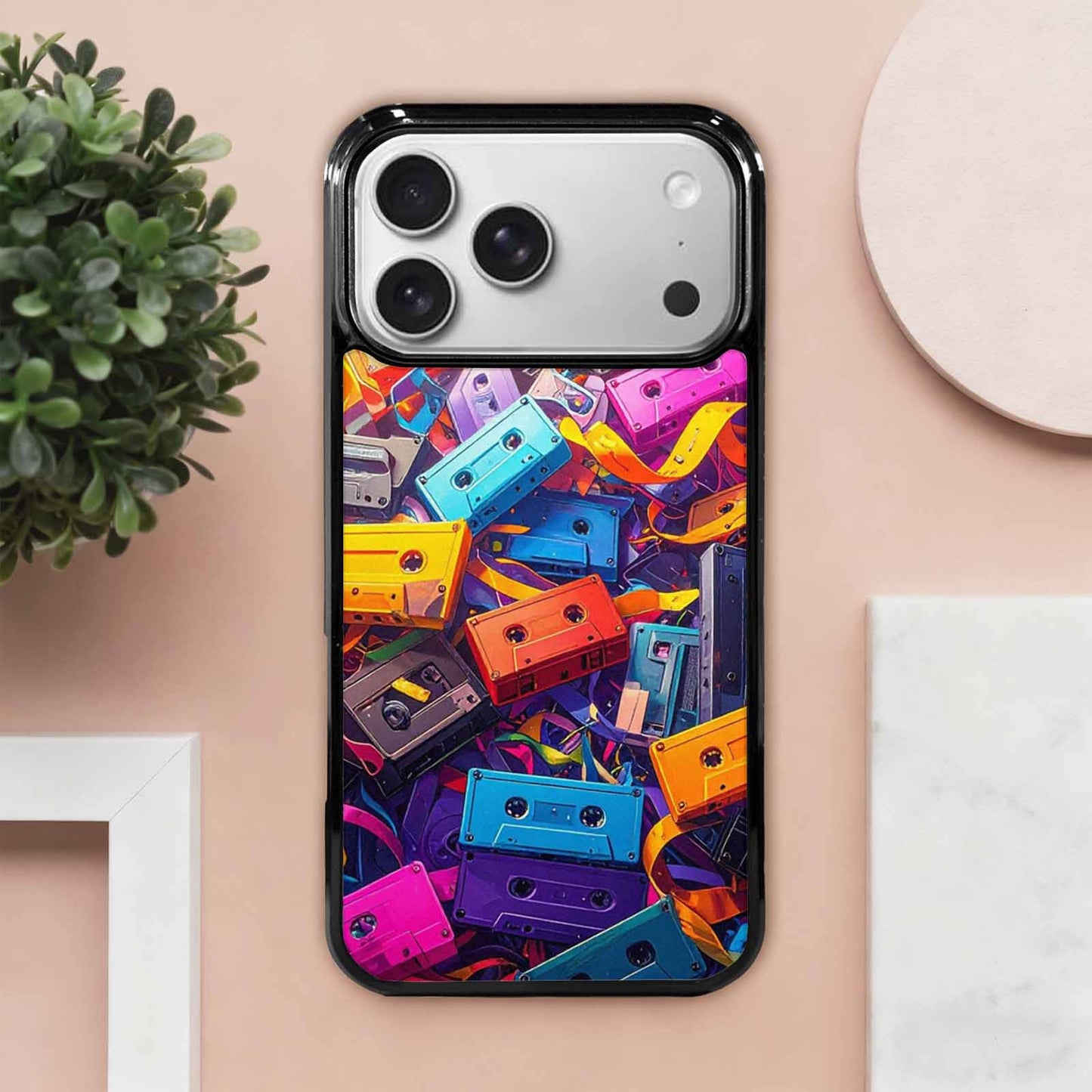 iPhone 17 Pro Max Case — Retro Cassette Tape Pattern Retro Vintage, Unique Phone Case Design
