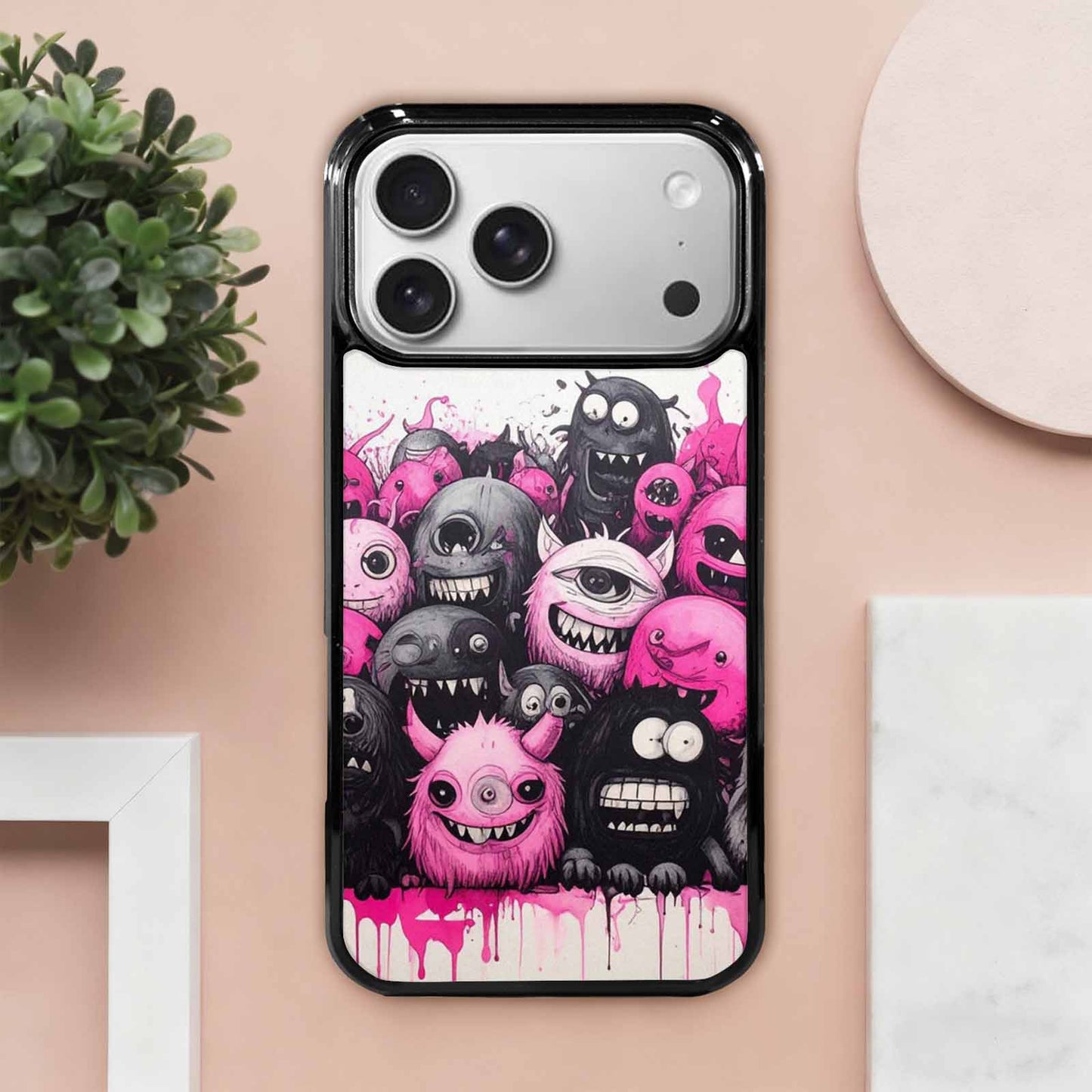 iPhone 17 Pro Max Case — Monsters (general) Black & Cartoon Cute, Custom Phone Case