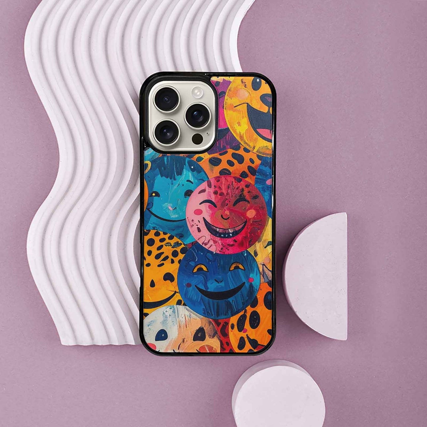 iPhone 16 Pro Max Case — Smiley Faces Animal Printsmile Kh7 Personalized, Original Design Phone Case