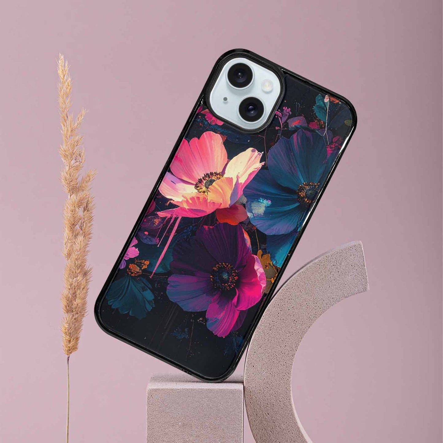 iPhone 15 Plus Case — Shadowy Glitch Floral Pattern Hundreds Of, Original Design Phone Case