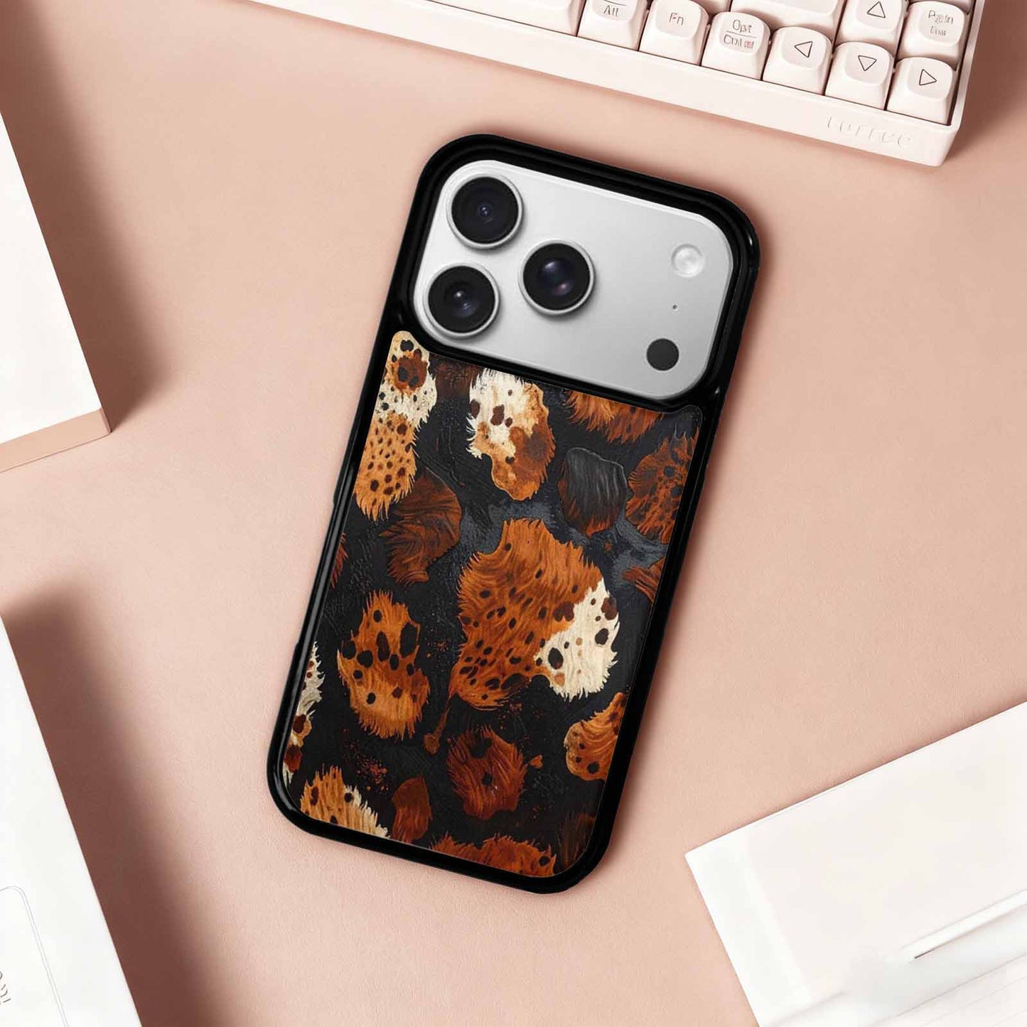 iPhone 17 Pro Case — Small Cow Animal Print Skin Animal, Original Design Phone Case