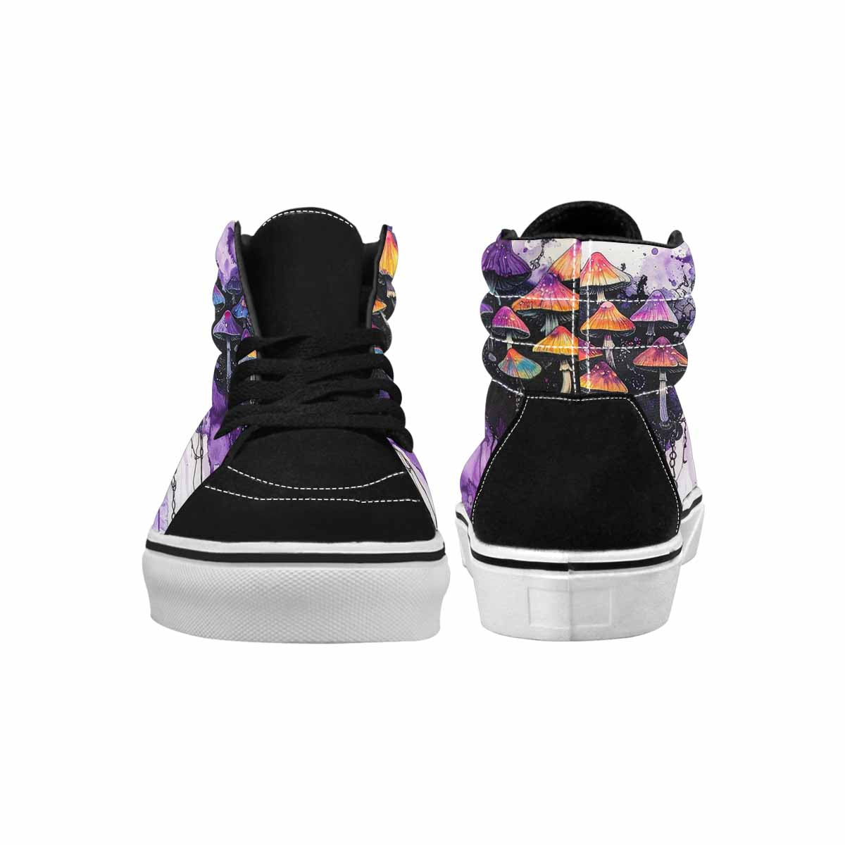 MEN'S Rainbow Drip Mushrooms High Top Canvas Y2K Custom Shoes