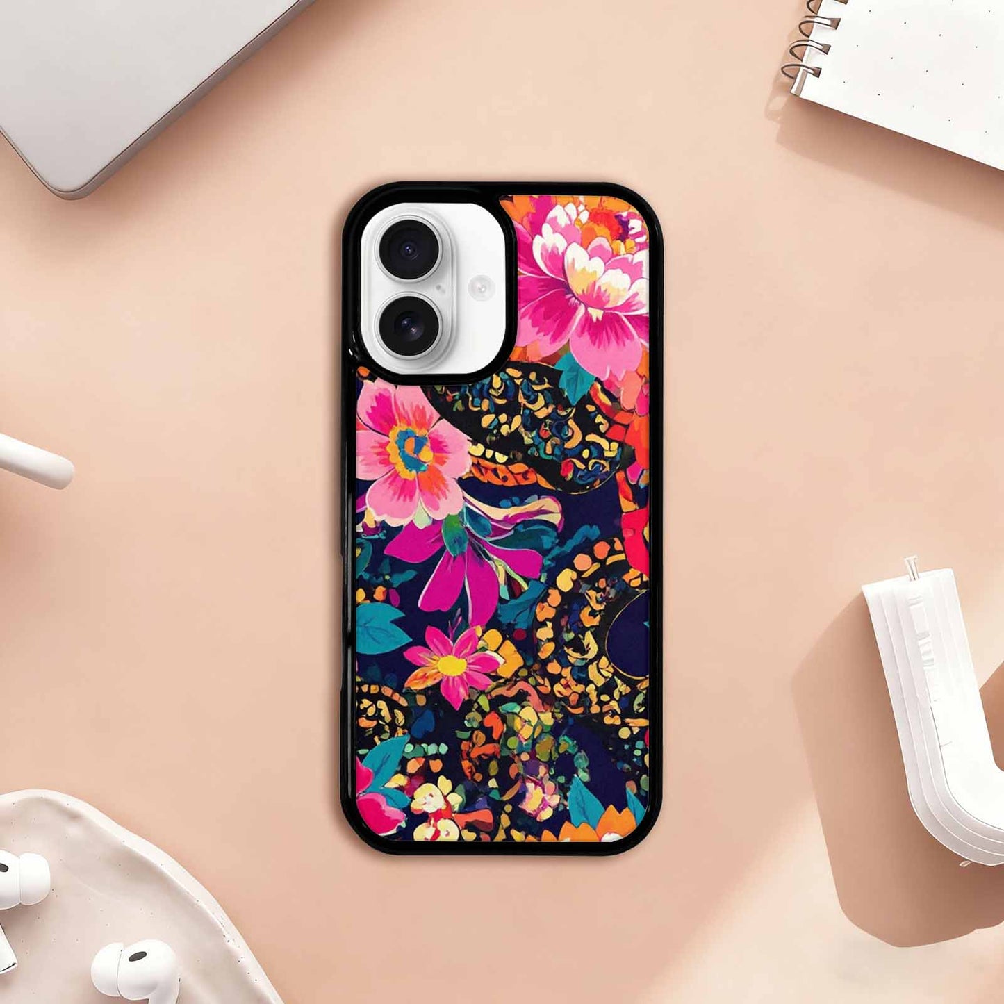 iPhone 17 Case — Floral Snake Print Floral, Original Design Phone Case