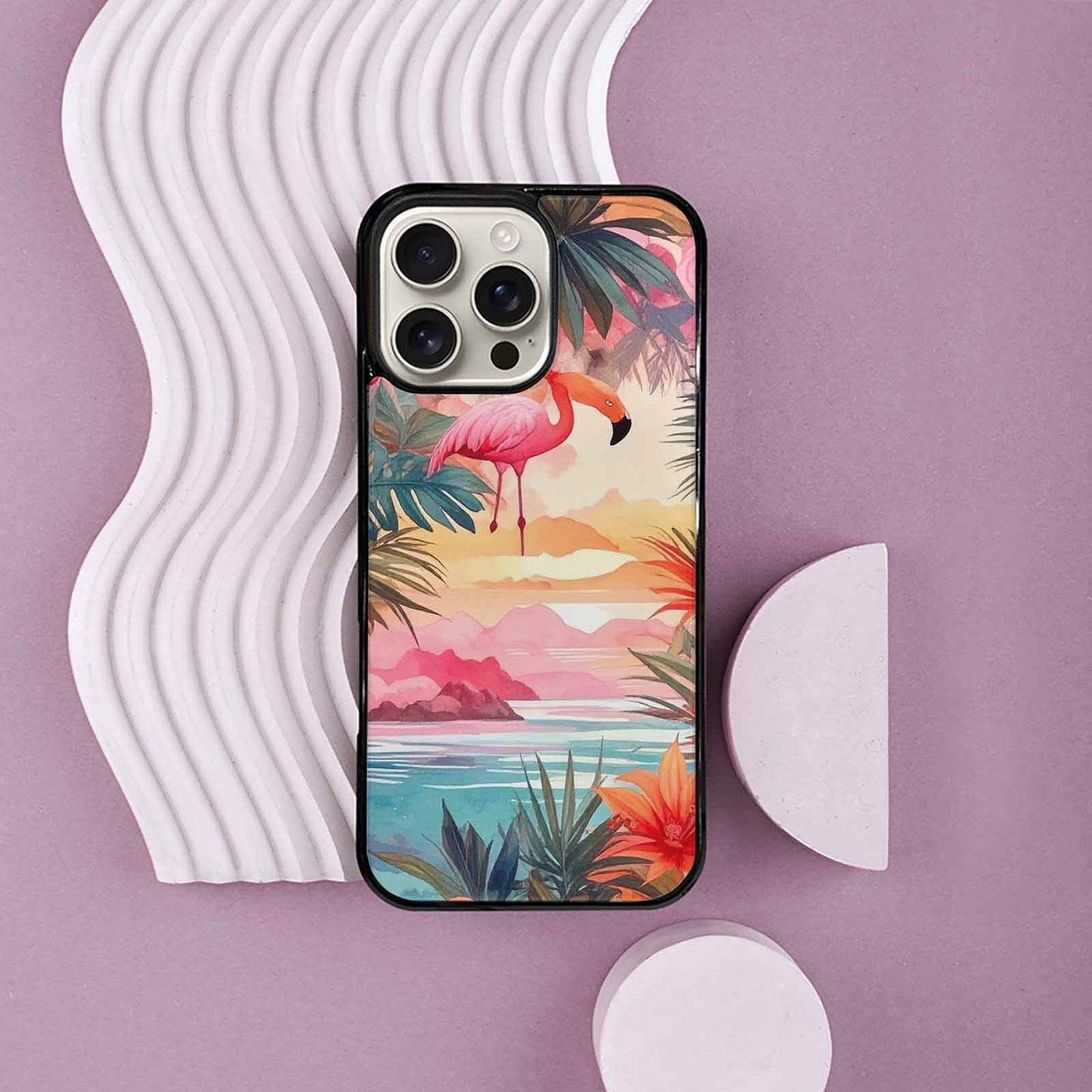 iPhone 16 Pro Max Case — Flamingo Tropical Flamingo Tropical Pattern Hundreds, Custom Art Phone Cover