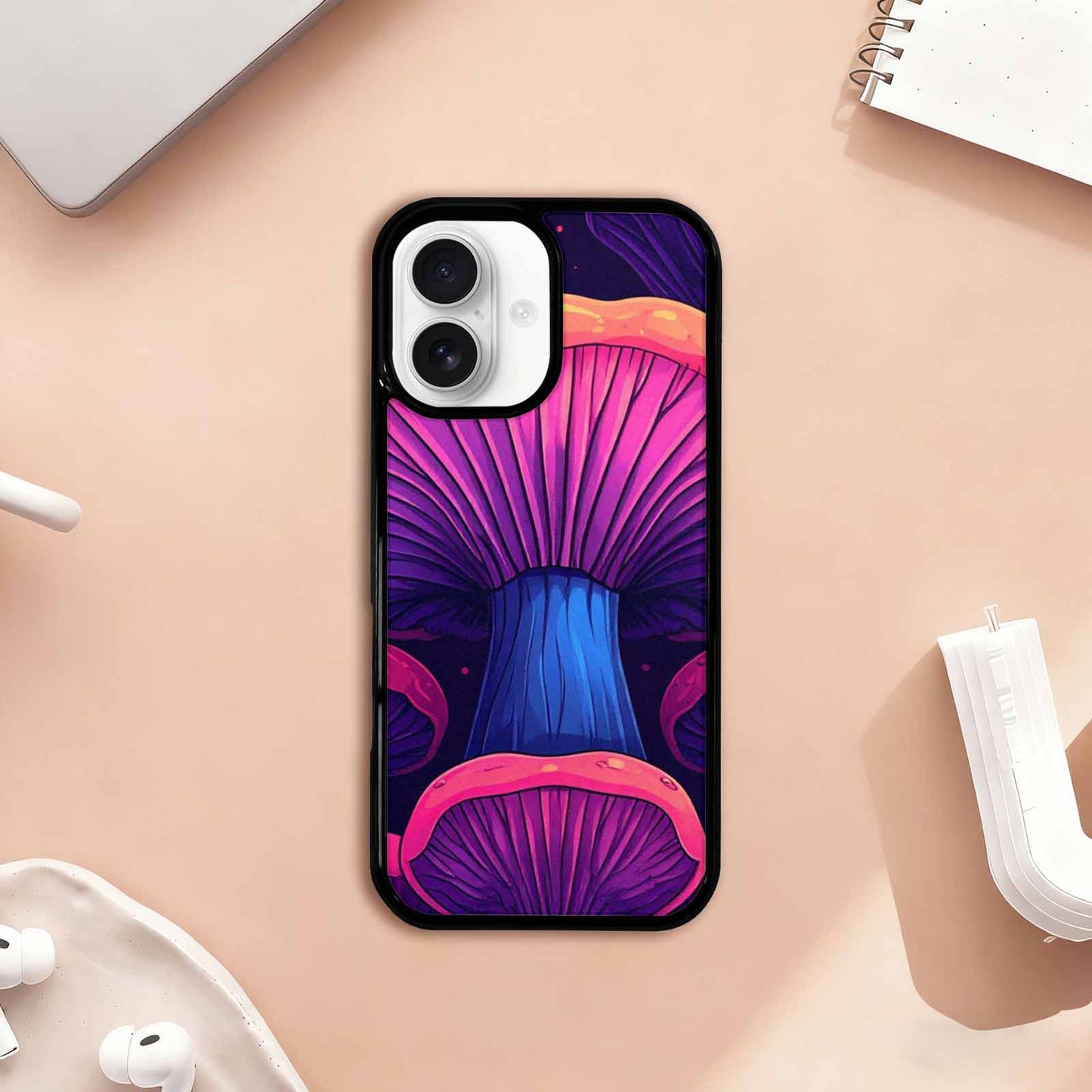 iPhone 17 Case — Psychedelic Mushroom Cartoon Pattern Cartoon Cute, Custom Art Phone Cover
