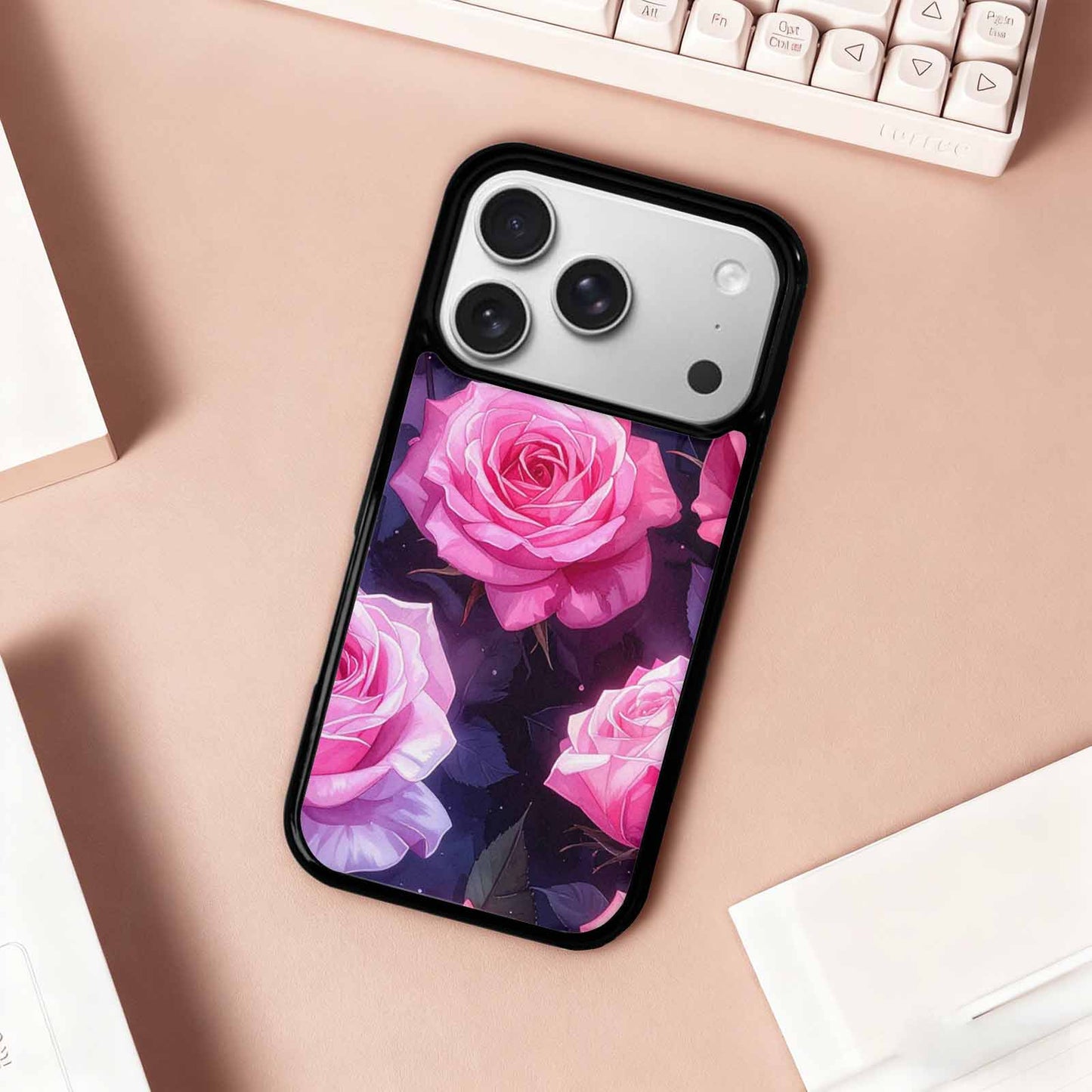 iPhone 17 Pro Case — Watercolor Marble Rose Watercolor Abstract, Custom Made Phone Cover