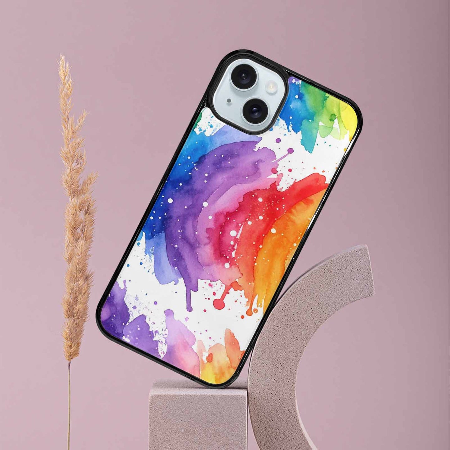 iPhone 15 Plus Case — Watercolor Splash Abstract Pattern Seamless Repeat, Original Design Phone Case