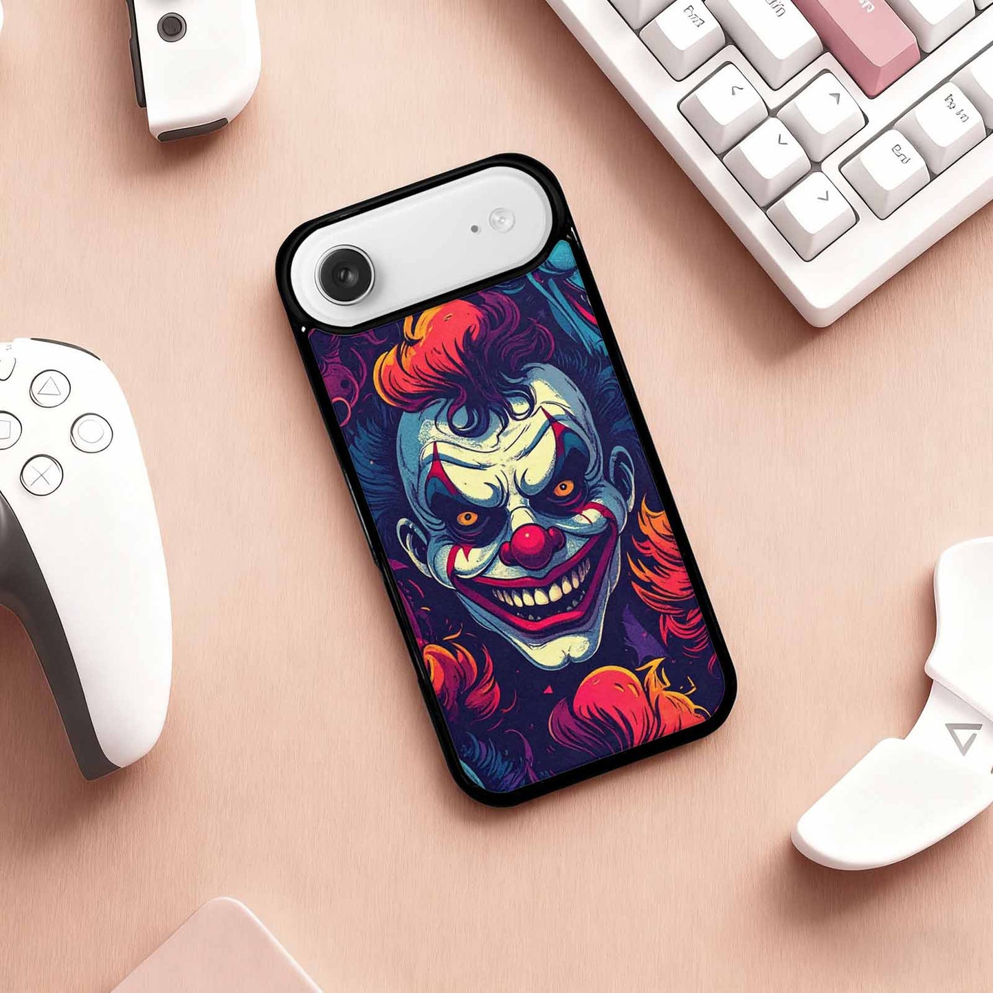 iPhone 17 Air Case — Evil Clowns Heads Faces Overlapping Cartoon, Custom Print Case Cover