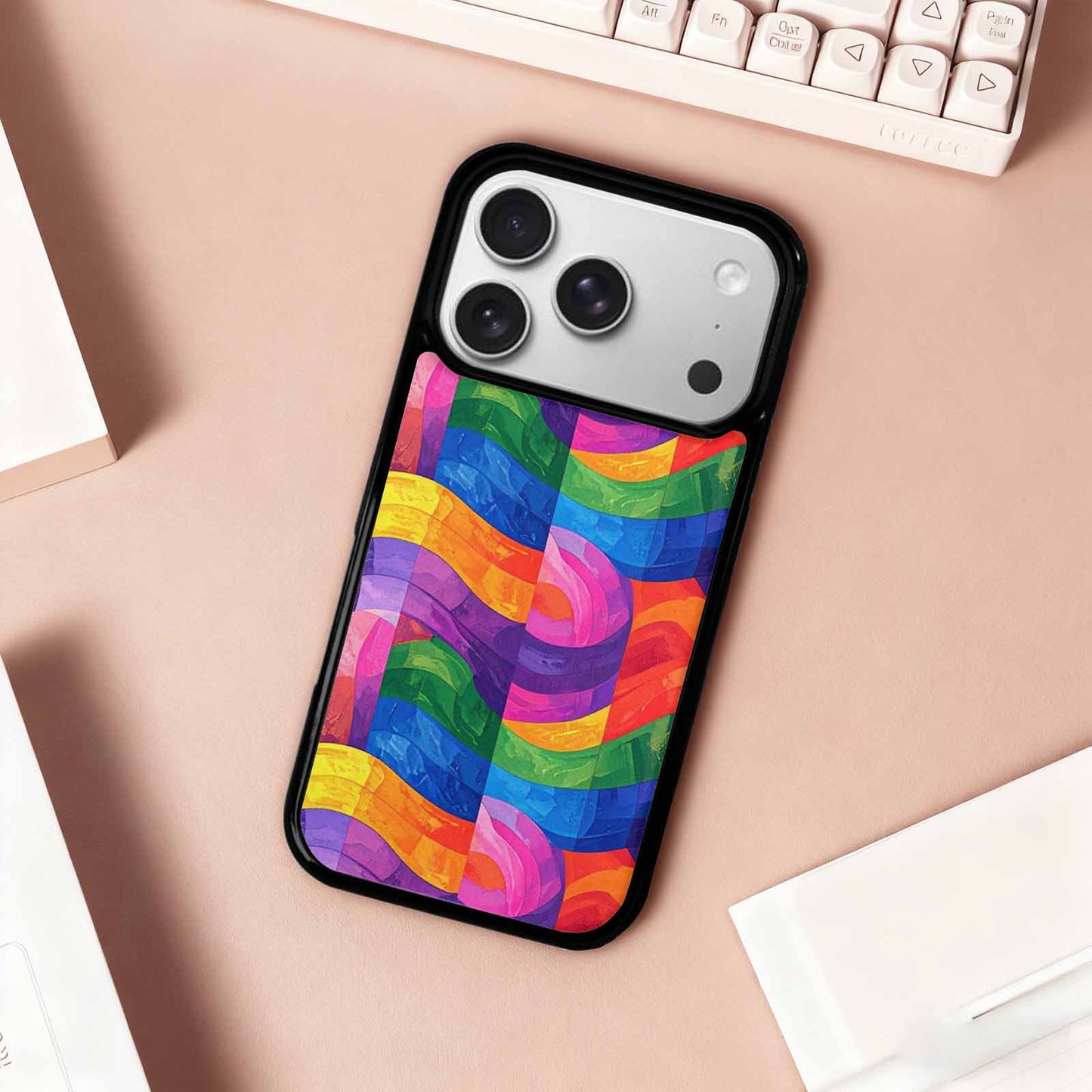 iPhone 17 Pro Case — Small Rainbow Pride Flag Stripe Original, Custom Printed Phone Case