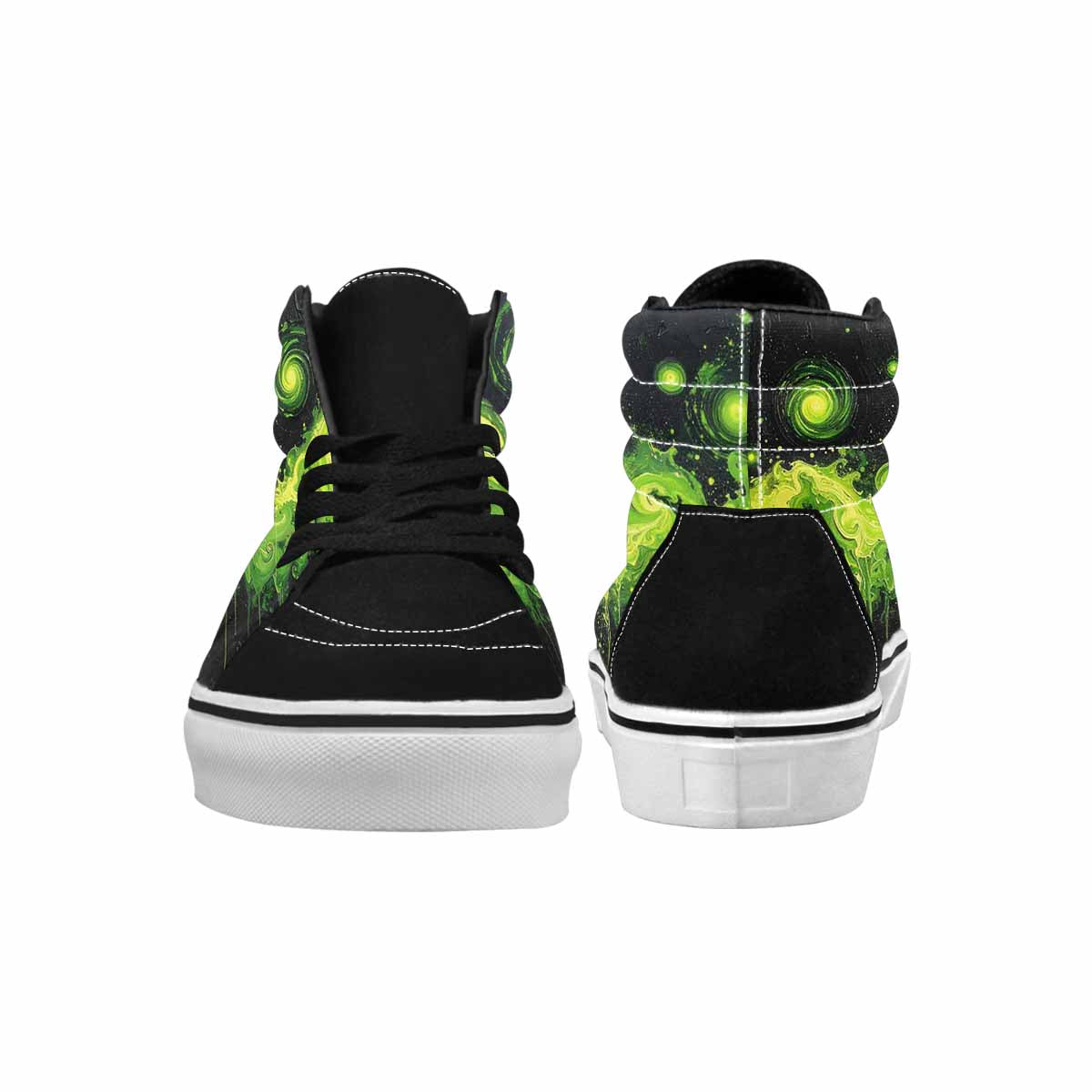 WOMEN'S Melting Galaxy Acid Green High Top Canvas Dreamcore Custom Shoes