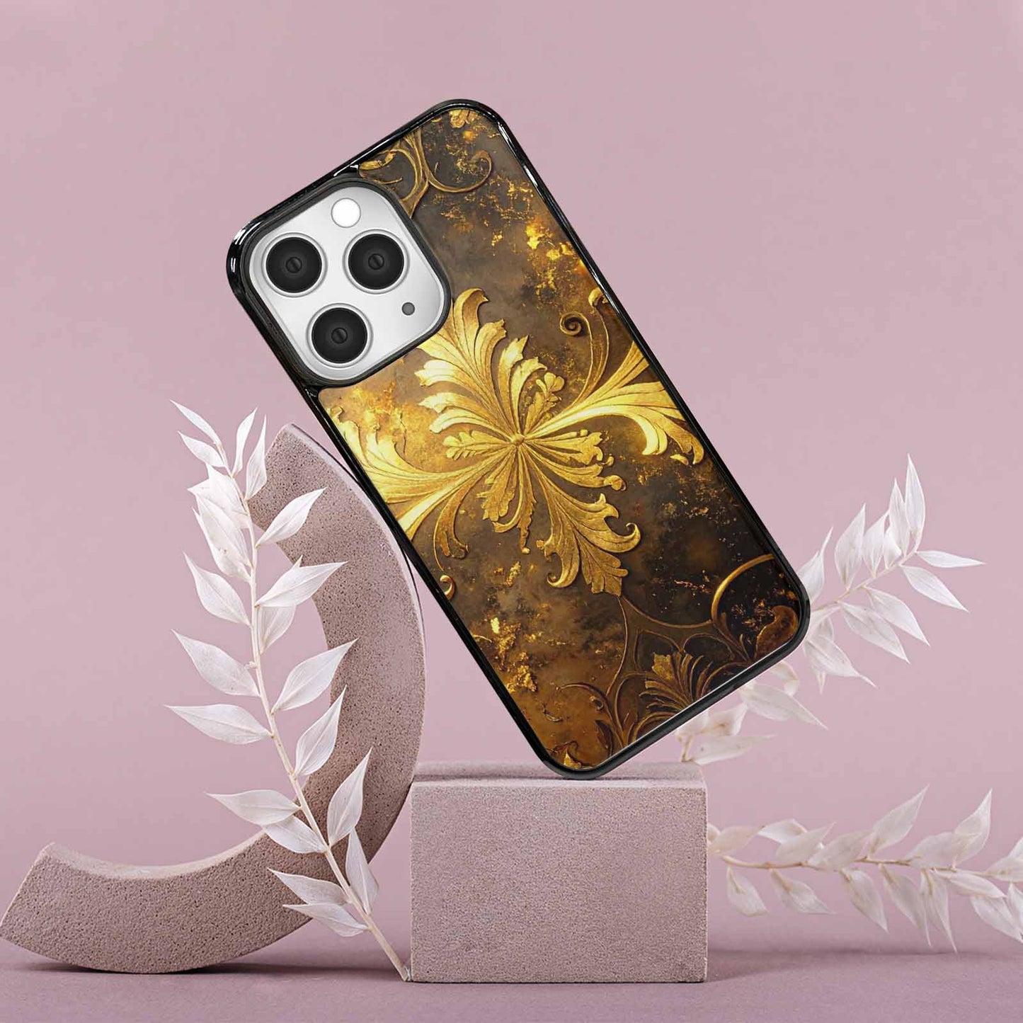 iPhone 15 Pro Max Case — Klimt Gold Leaf Artwork Pattern, Custom Print Case Cover