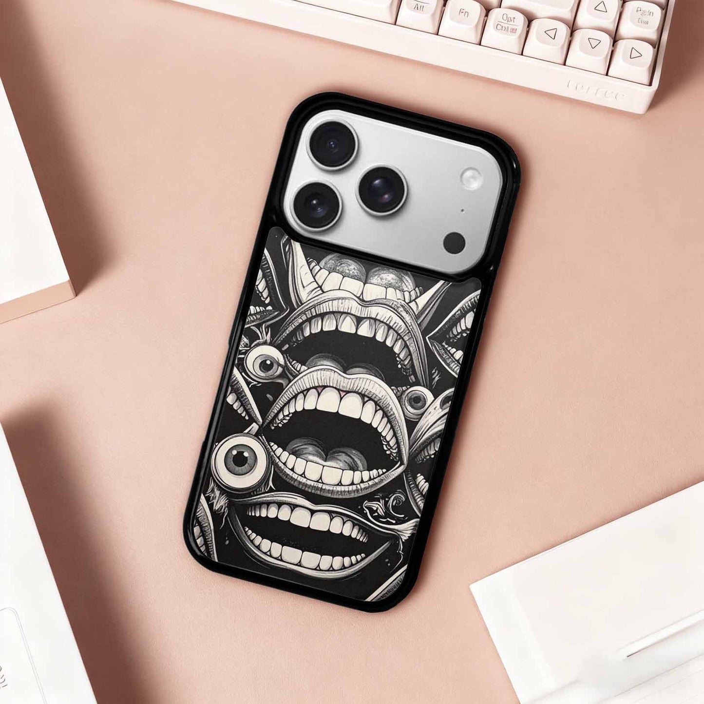 iPhone 17 Pro Case — Googly Cartoon Mouths Cartoon Cute, Personalized Phone Case