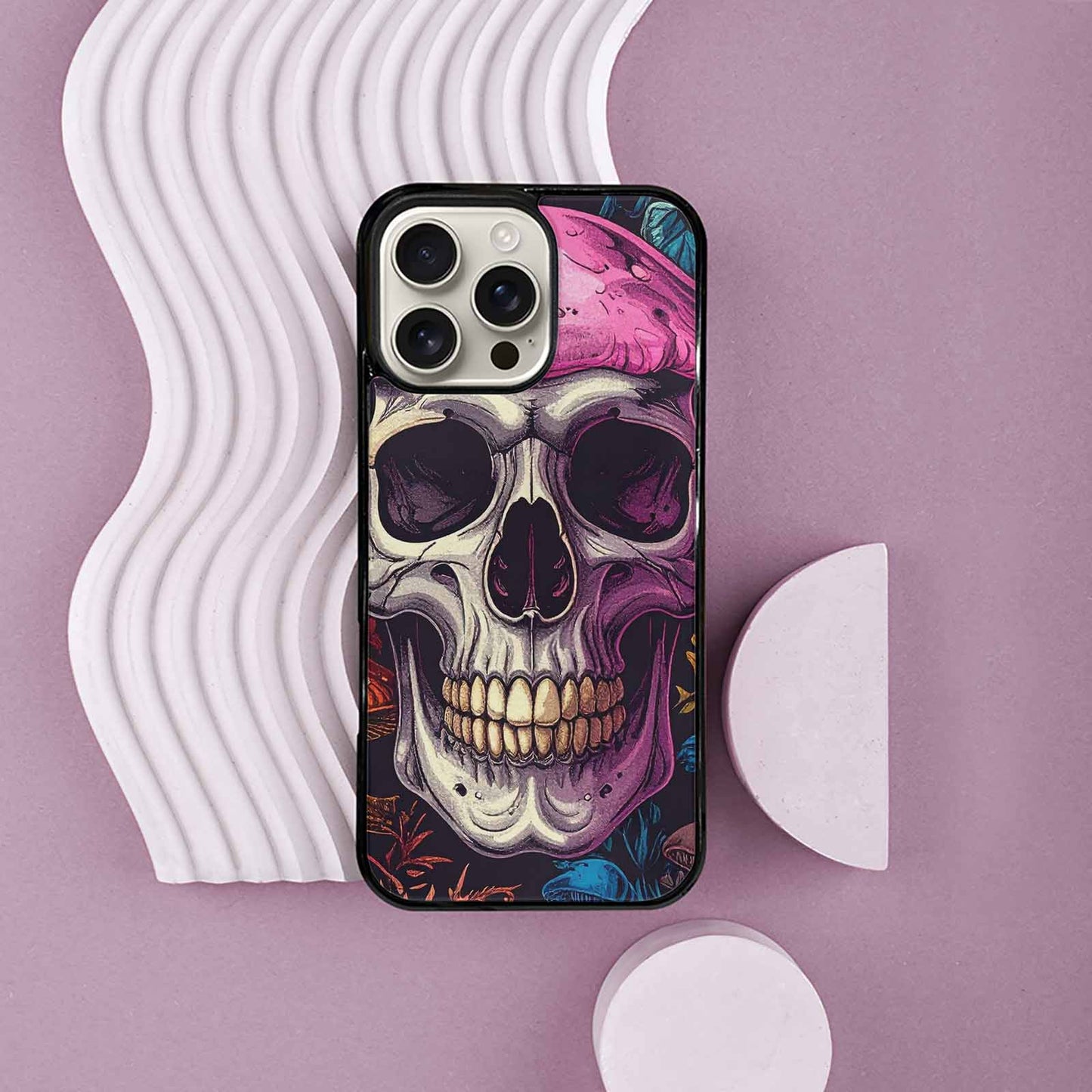 iPhone 16 Pro Max Case — Mushroom Skull, Customized Protective Case