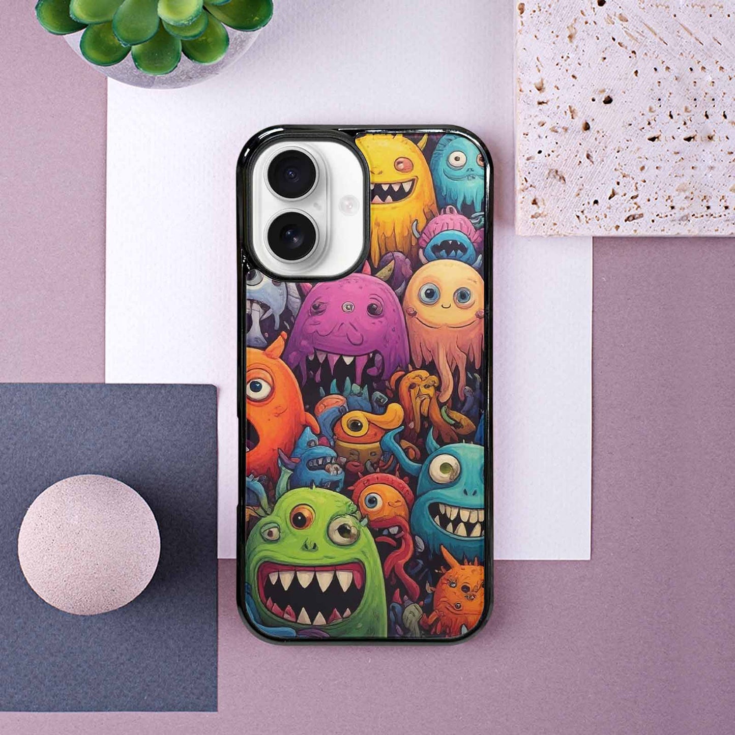 iPhone 16 Case — Monsters General Cartoon Monst, Custom Printed Phone Case