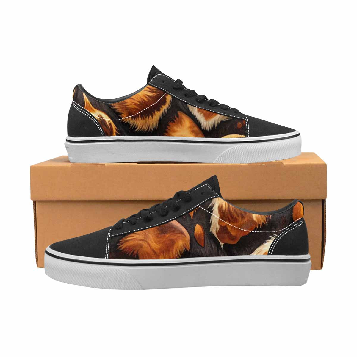 MEN'S Cow Animal Print Canvas Lace-Up Y2K Shoes