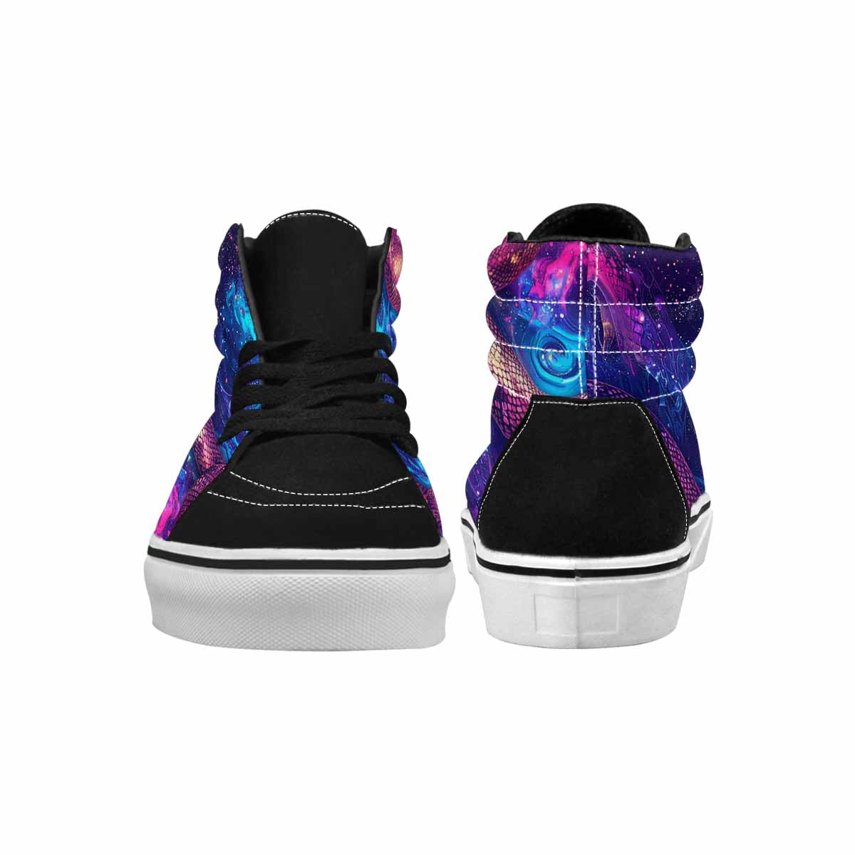 MEN'S Galaxy Snake Print High Top Canvas Grunge Custom Sneakers