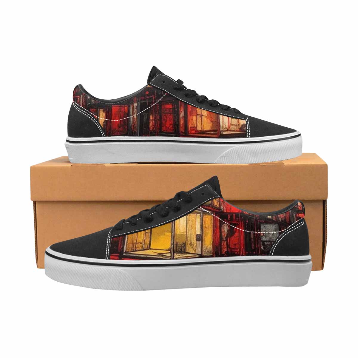 WOMEN'S Liminal Space Fragment Lace-Up Canvas Grunge Shoes