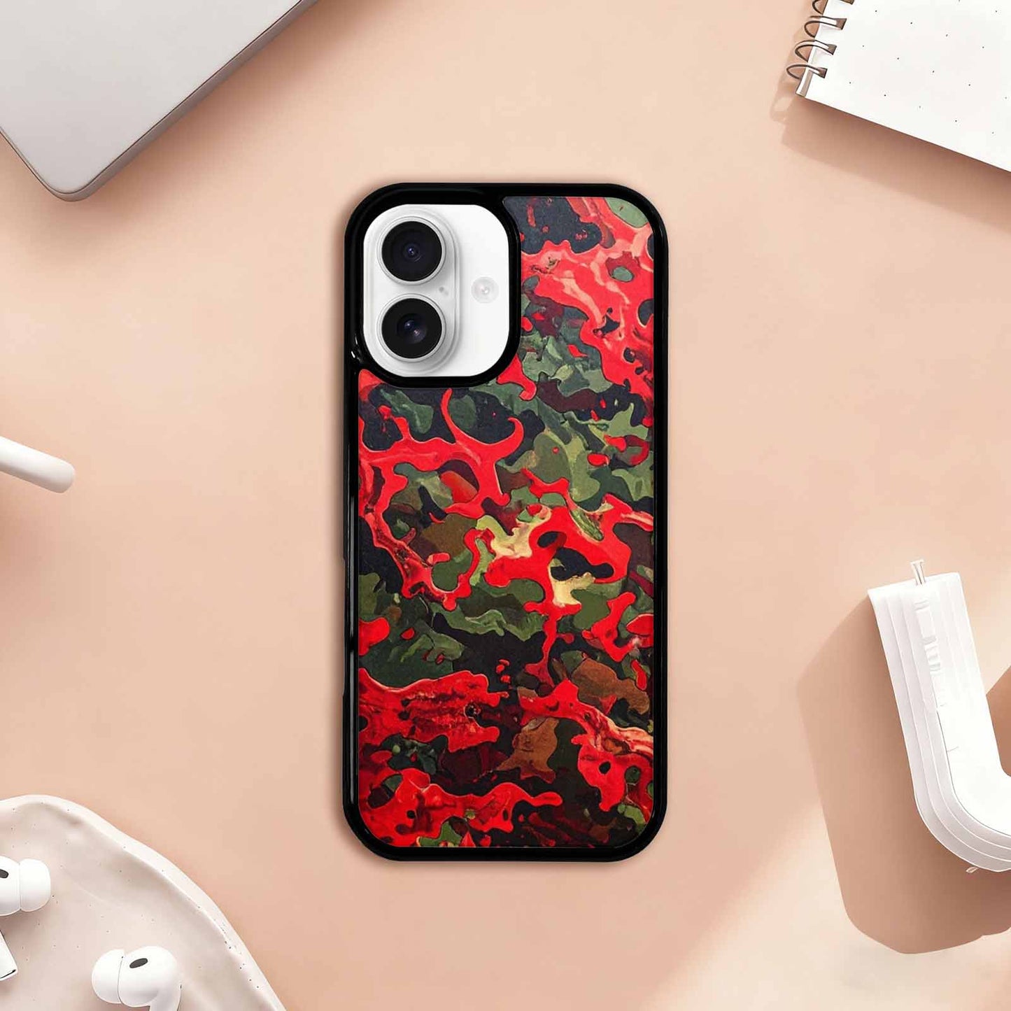 iPhone 17 Case — Small Military Camouflage Blotch Camo, Custom Printed Phone Case