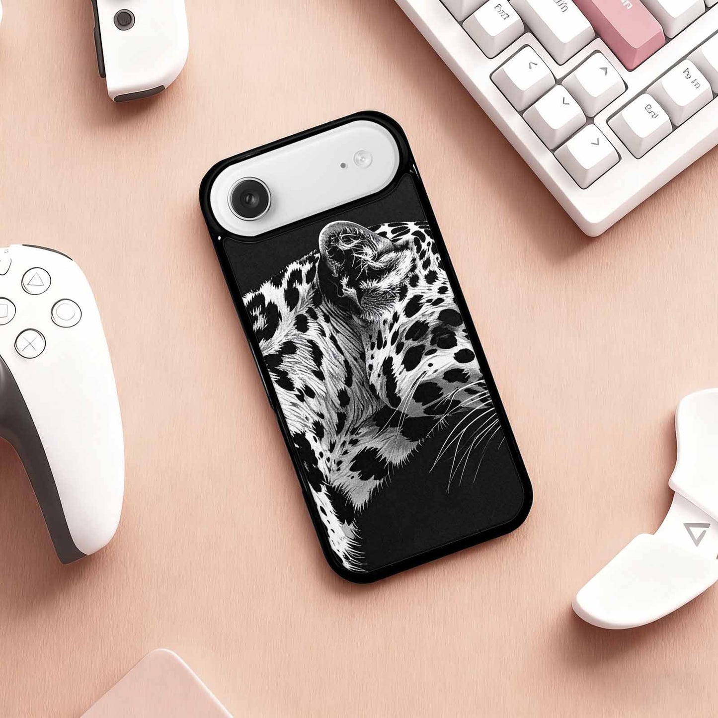 iPhone 17 Air Case — Leopard Print Black And White Animal, Custom Made Phone Cover