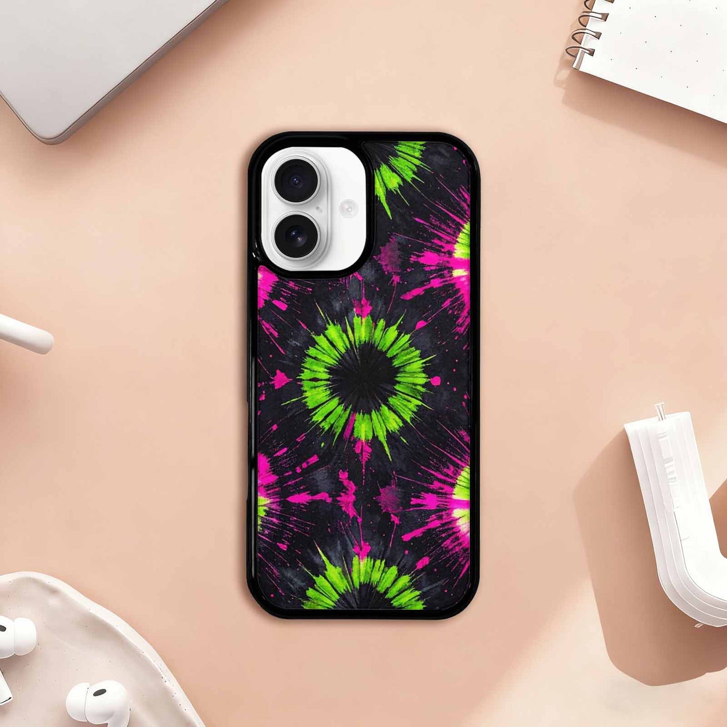 iPhone 17 Case — Acid Wash Tie Dye Neon Tie, Custom Art Phone Cover