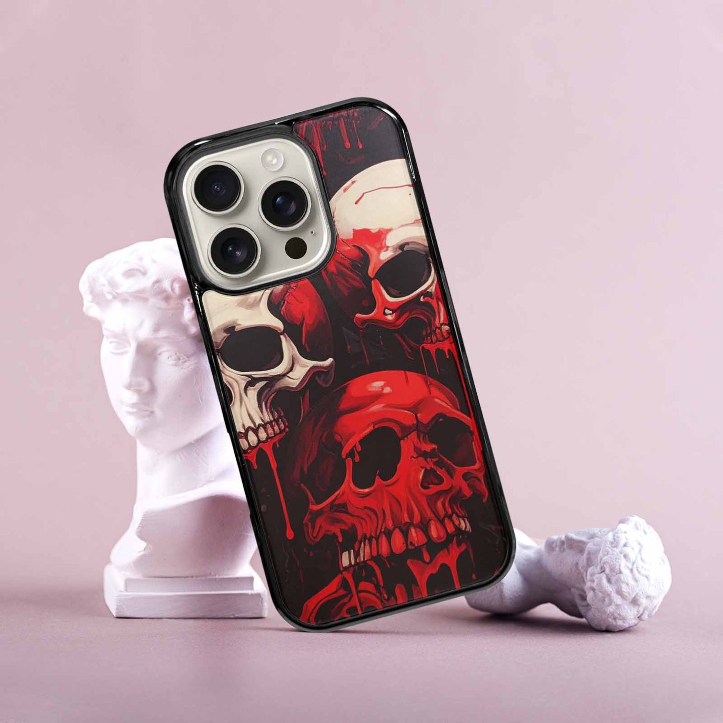 iPhone 16 Pro Case — 1000\'s Of Skulls Overlapping Eachother Everywhere, Personalized Phone Case