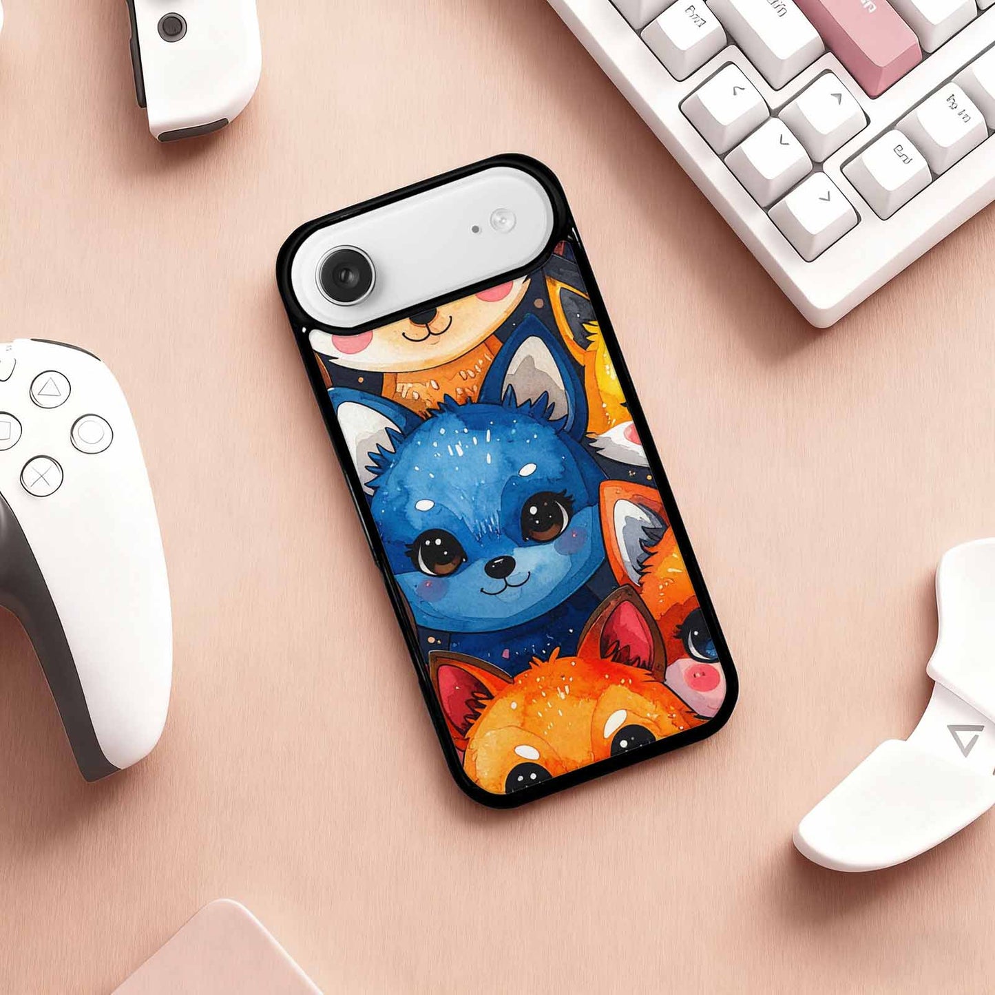 iPhone 17 Air Case — Watercolor Kawaii Fox Faces Watercolor Abstract, Custom Phone Case