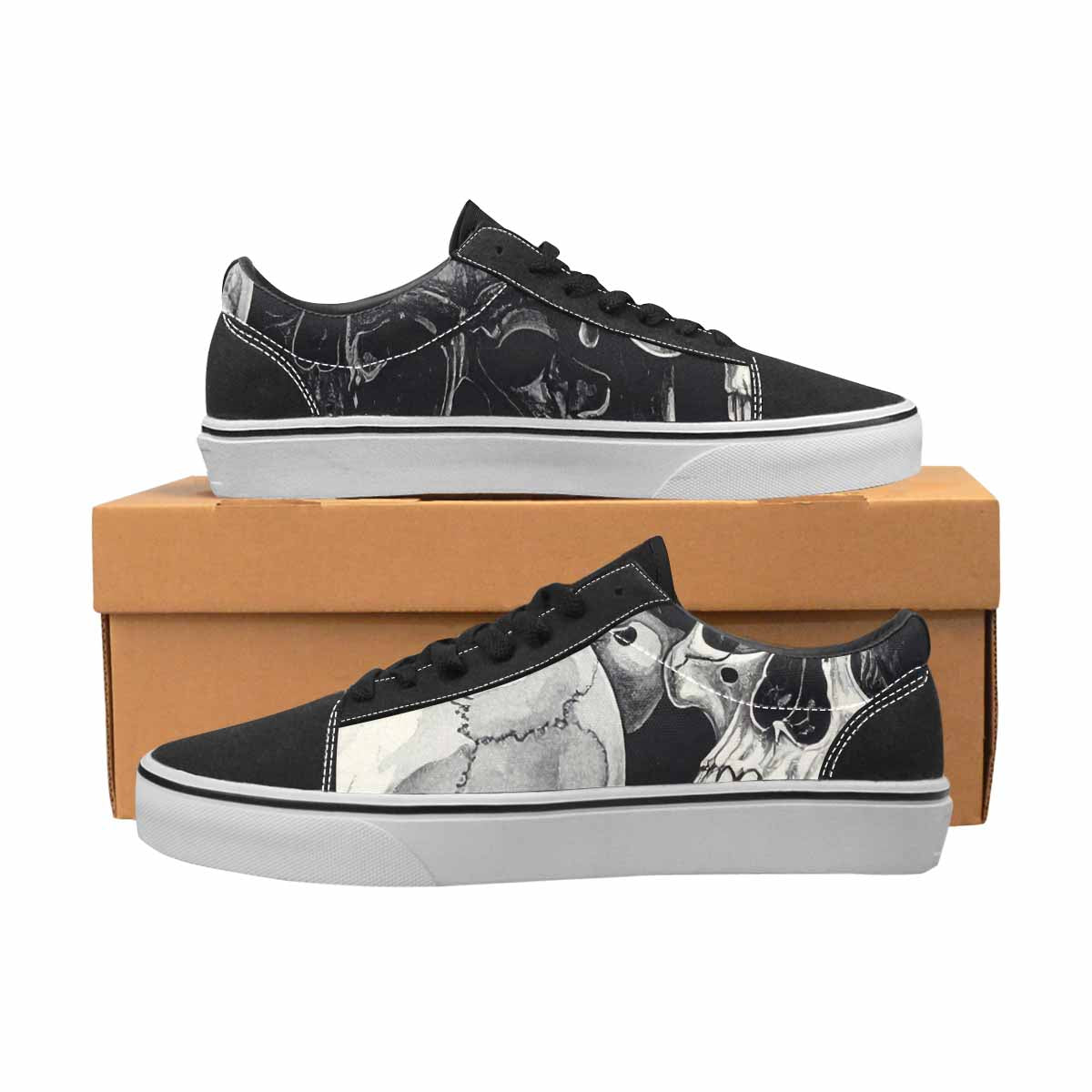 WOMEN'S Skulls - Classic Canvas Lace-Up Aesthetic Sneakers