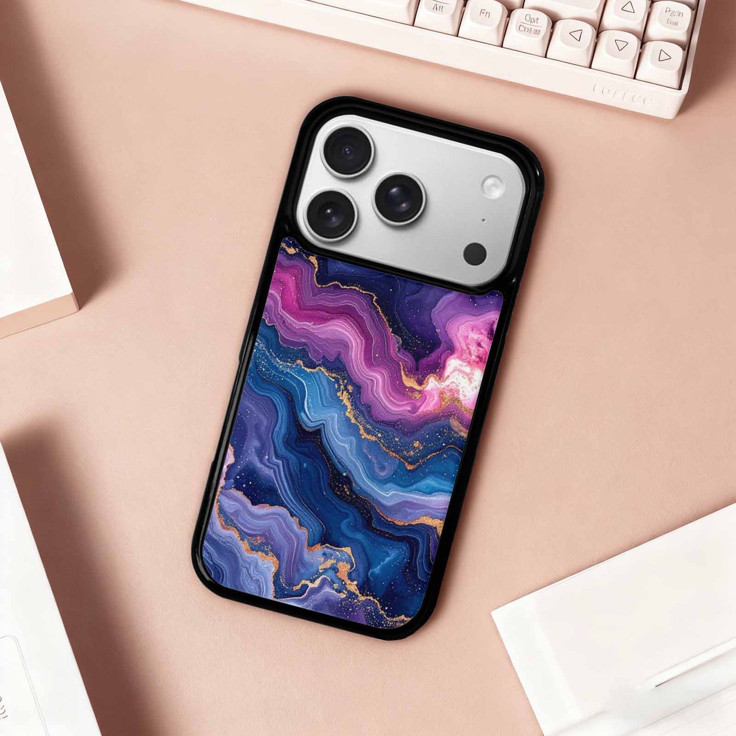 iPhone 17 Pro Case — Marble Galaxy Space, Custom Art Phone Cover