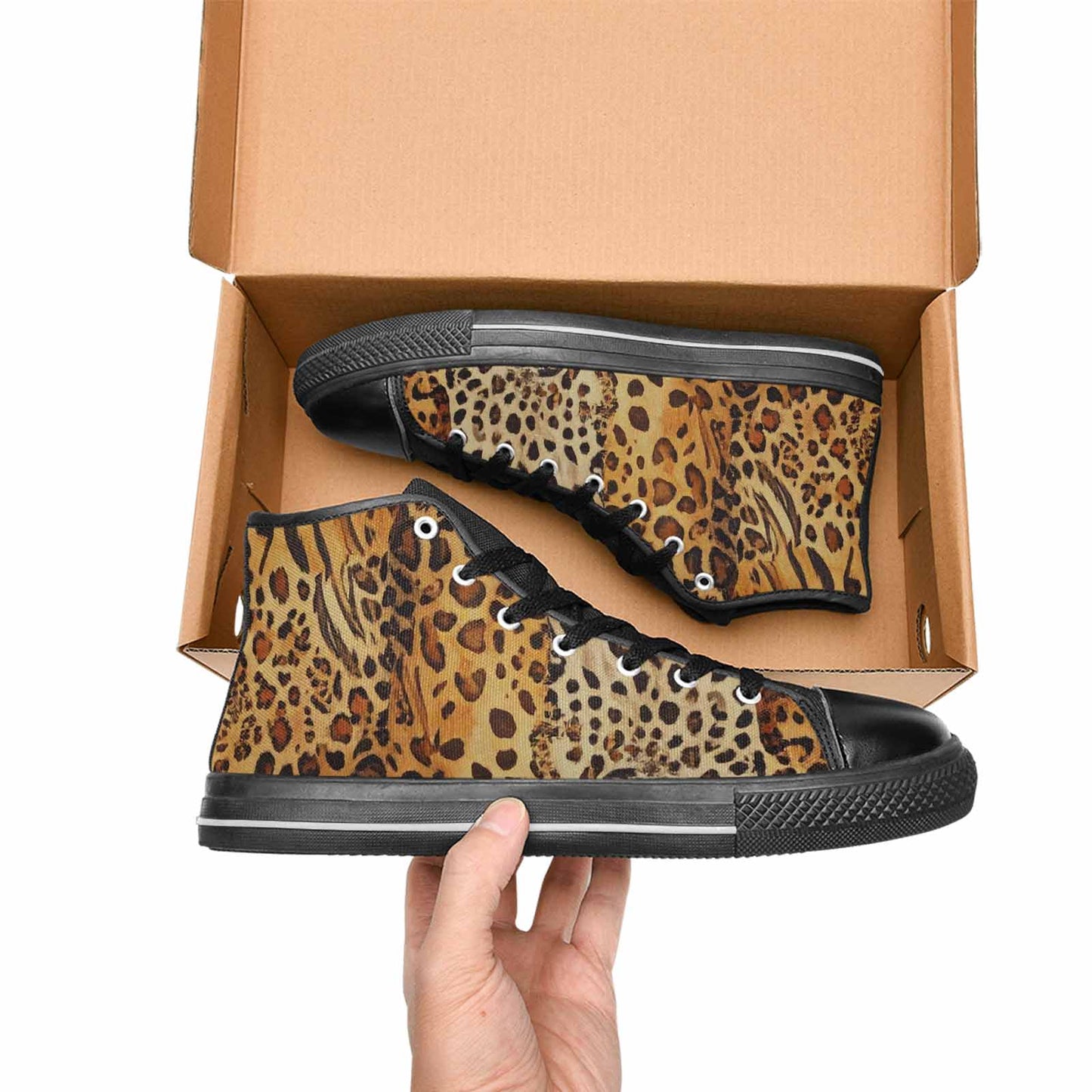 MEN'S Animal Print High Top Canvas Vibrant Chaos Shoes