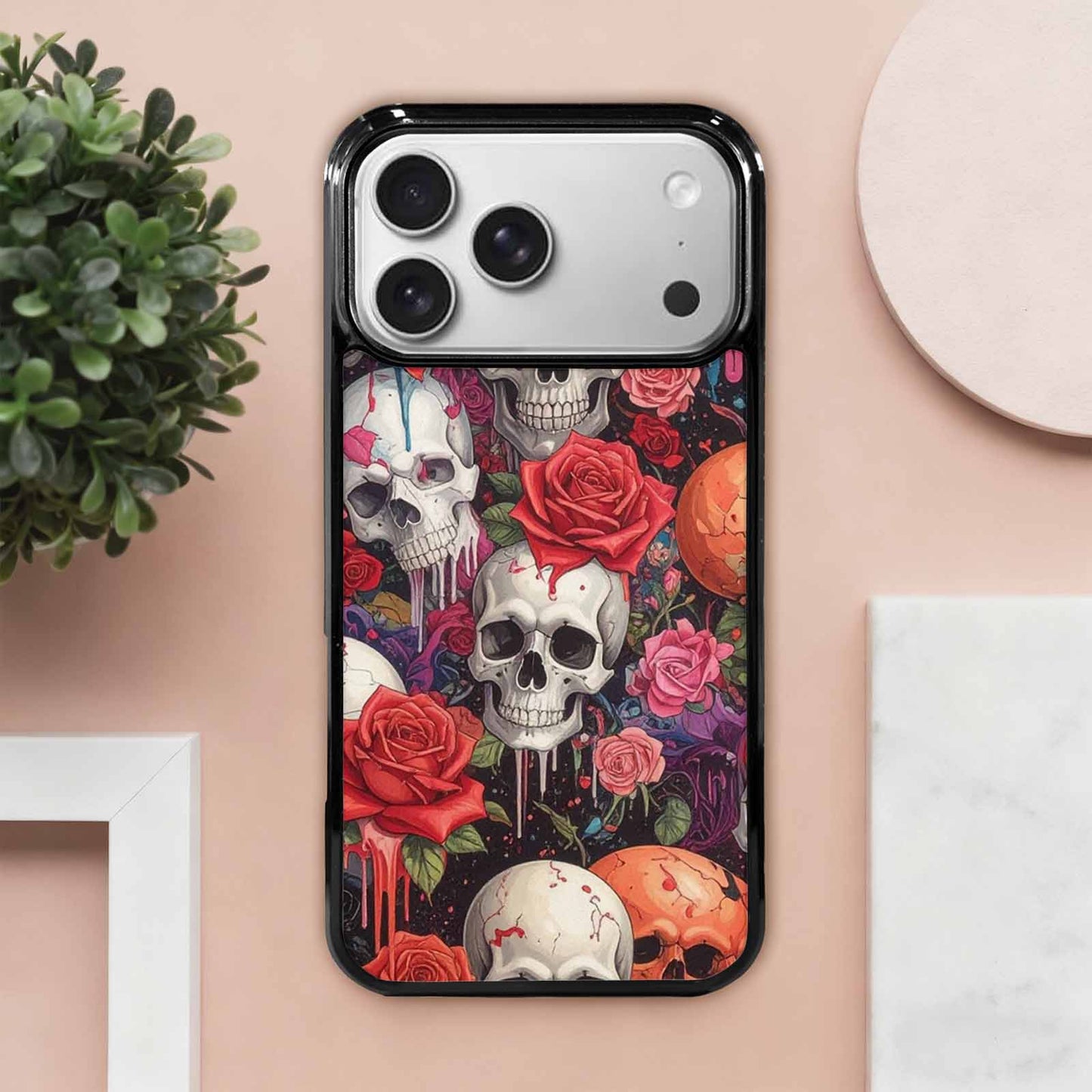 iPhone 17 Pro Max Case — Skulls And Roses Skulls Gothic Skulls, Custom Print Case Cover