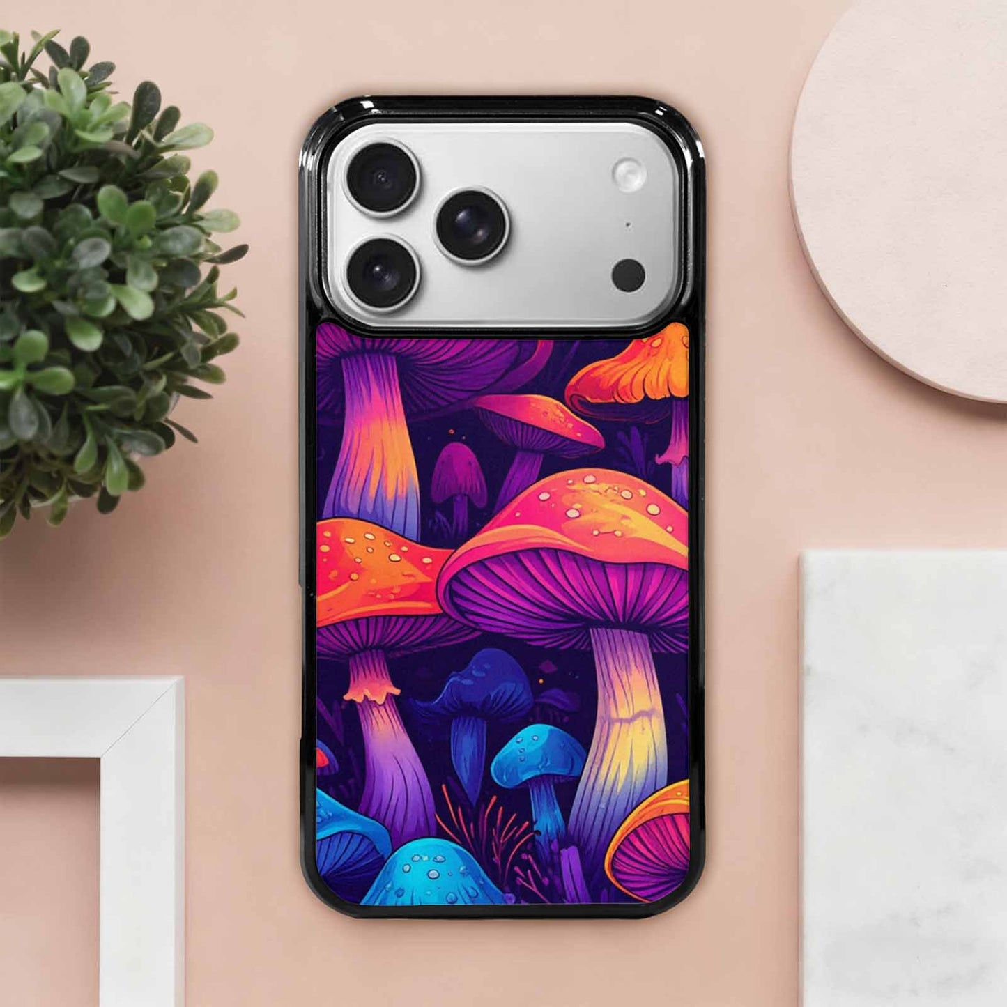 iPhone 17 Pro Max Case — Psychedelic Mushroom Cartoon Pattern Cartoon Cute, Custom Designed Case Cover