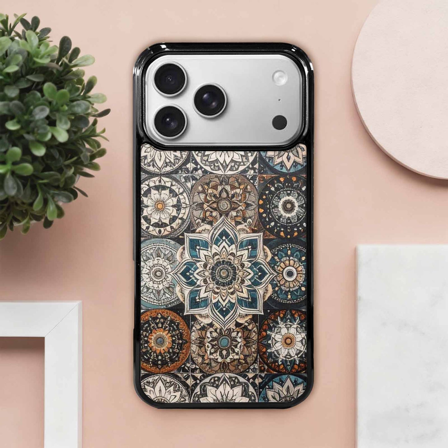 iPhone 17 Pro Max Case — Small Mandala Pattern, Randomly Floral, Custom Print Case Cover
