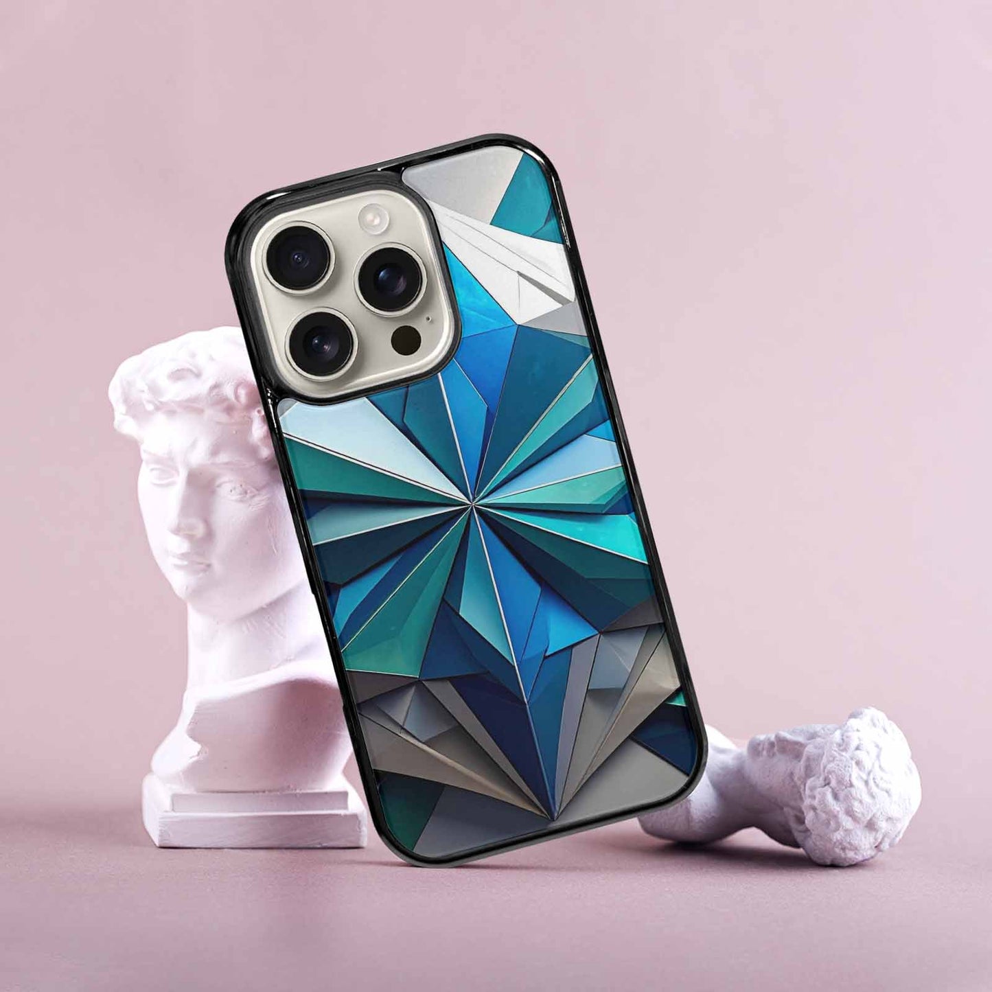iPhone 16 Pro Case — Geometric Origami Art Pattern, Customized Protective Case