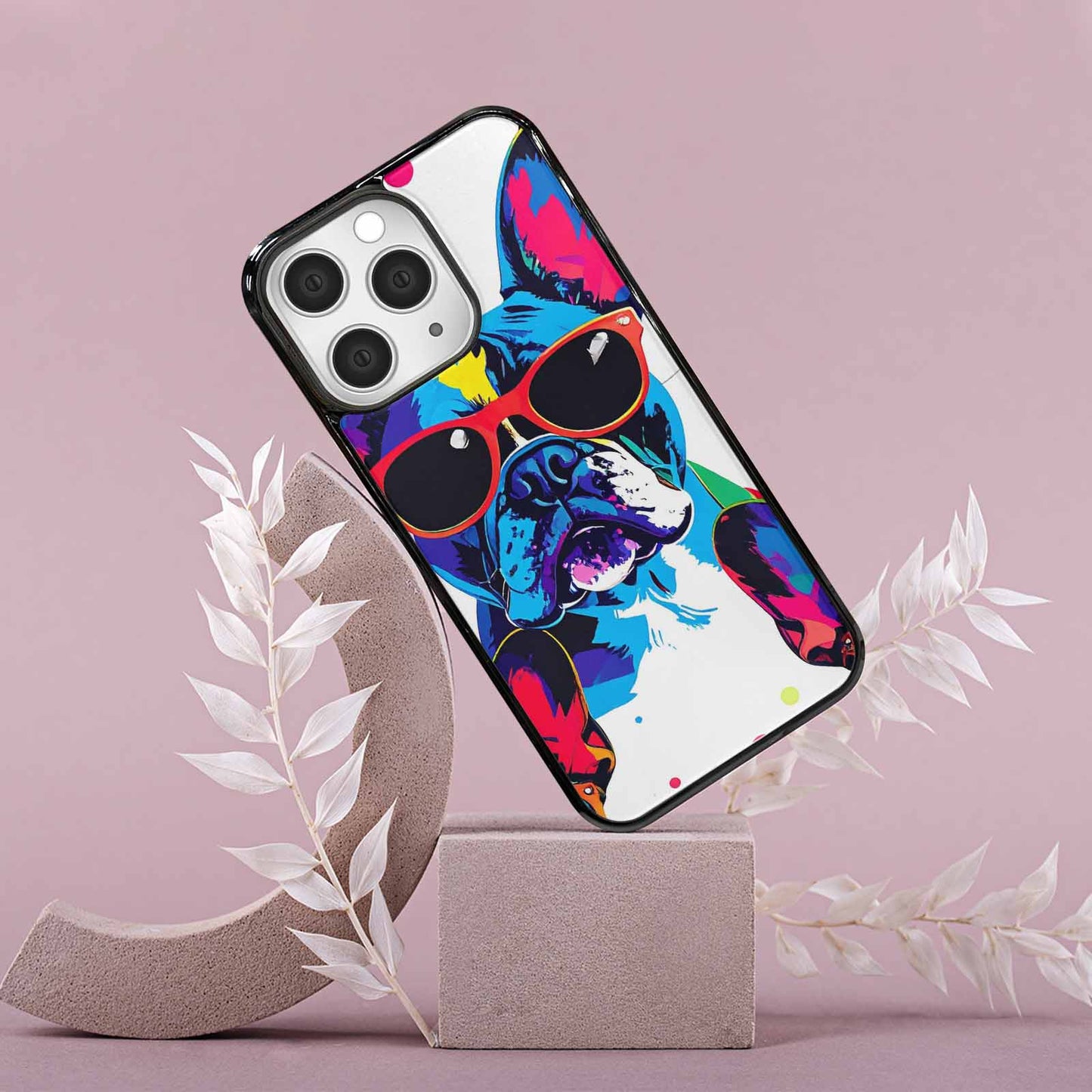 iPhone 15 Pro Max Case — French Bulldog Pop Art Pattern, Customized Protective Case