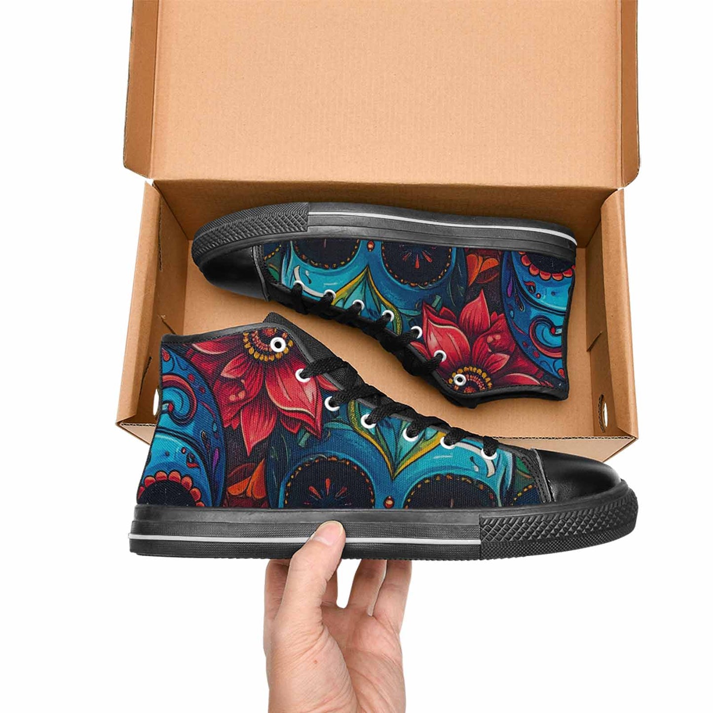 MEN'S Graffiti Skull High Top Canvas Y2K Custom Shoes